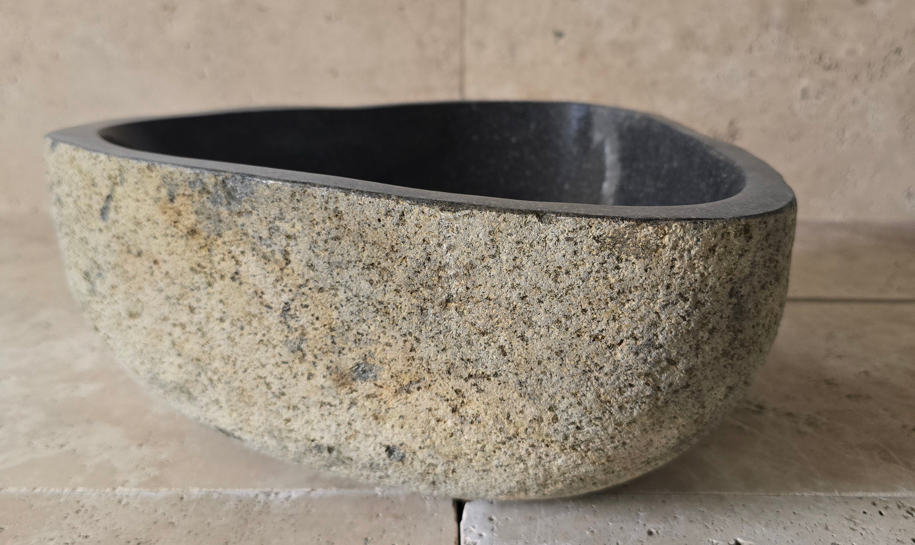 Handmade Natural Oval River Stone  Bathroom Basin  RS 2409149