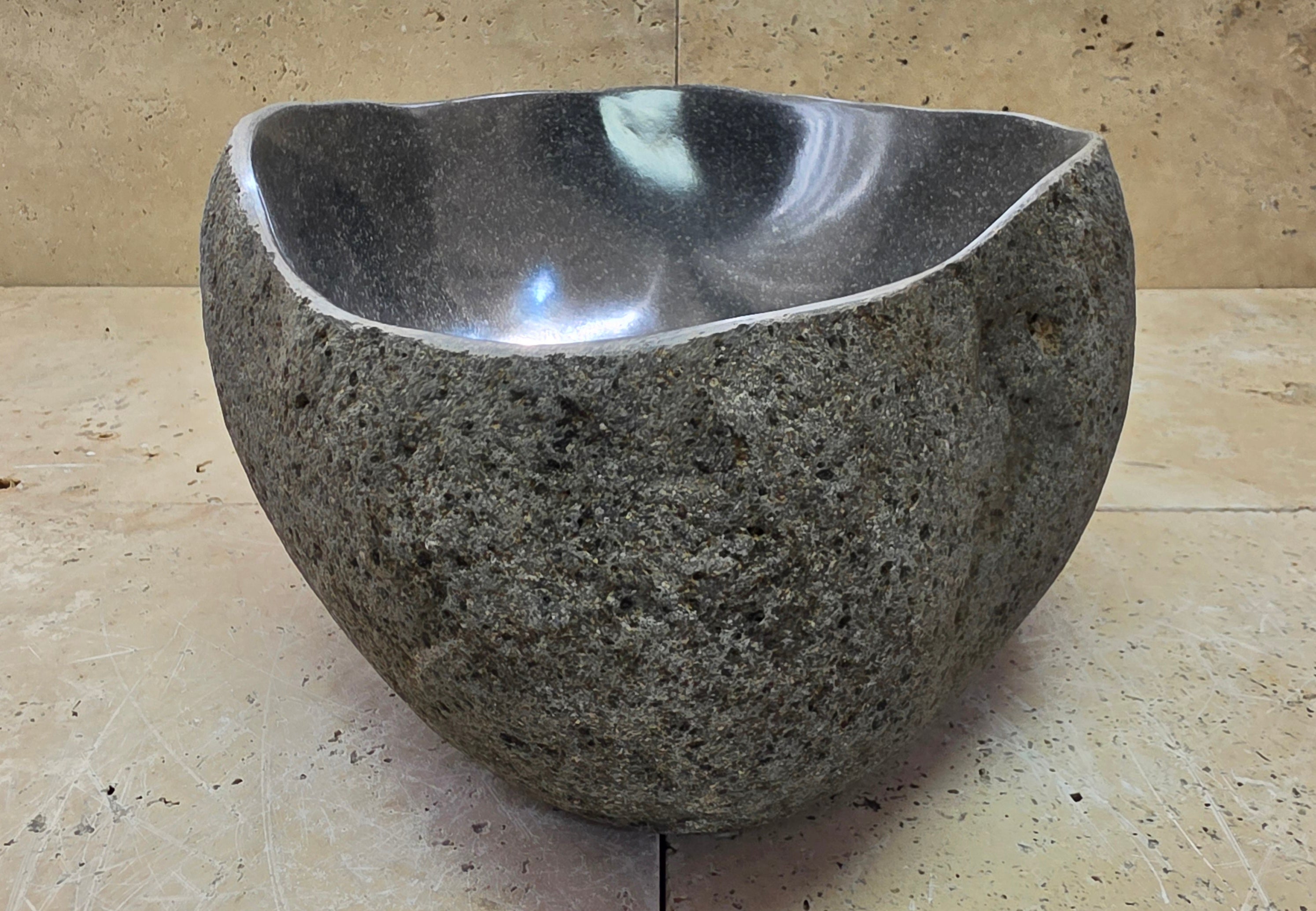 Handmade Natural Oval River Stone  Bathroom Basin  RVS 2409018