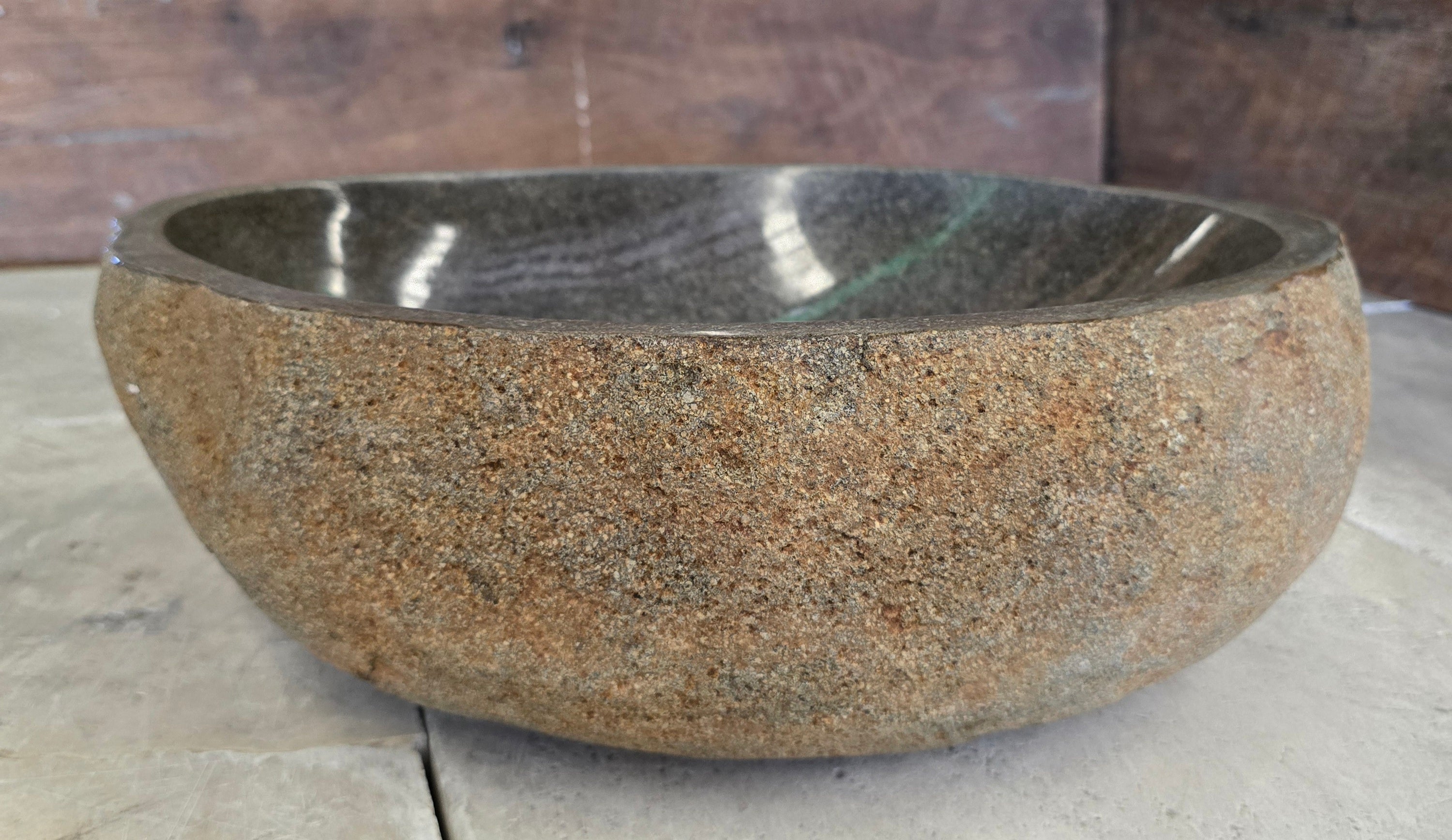 Handmade Natural Oval River Stone  Bathroom Basin  RM 2409089