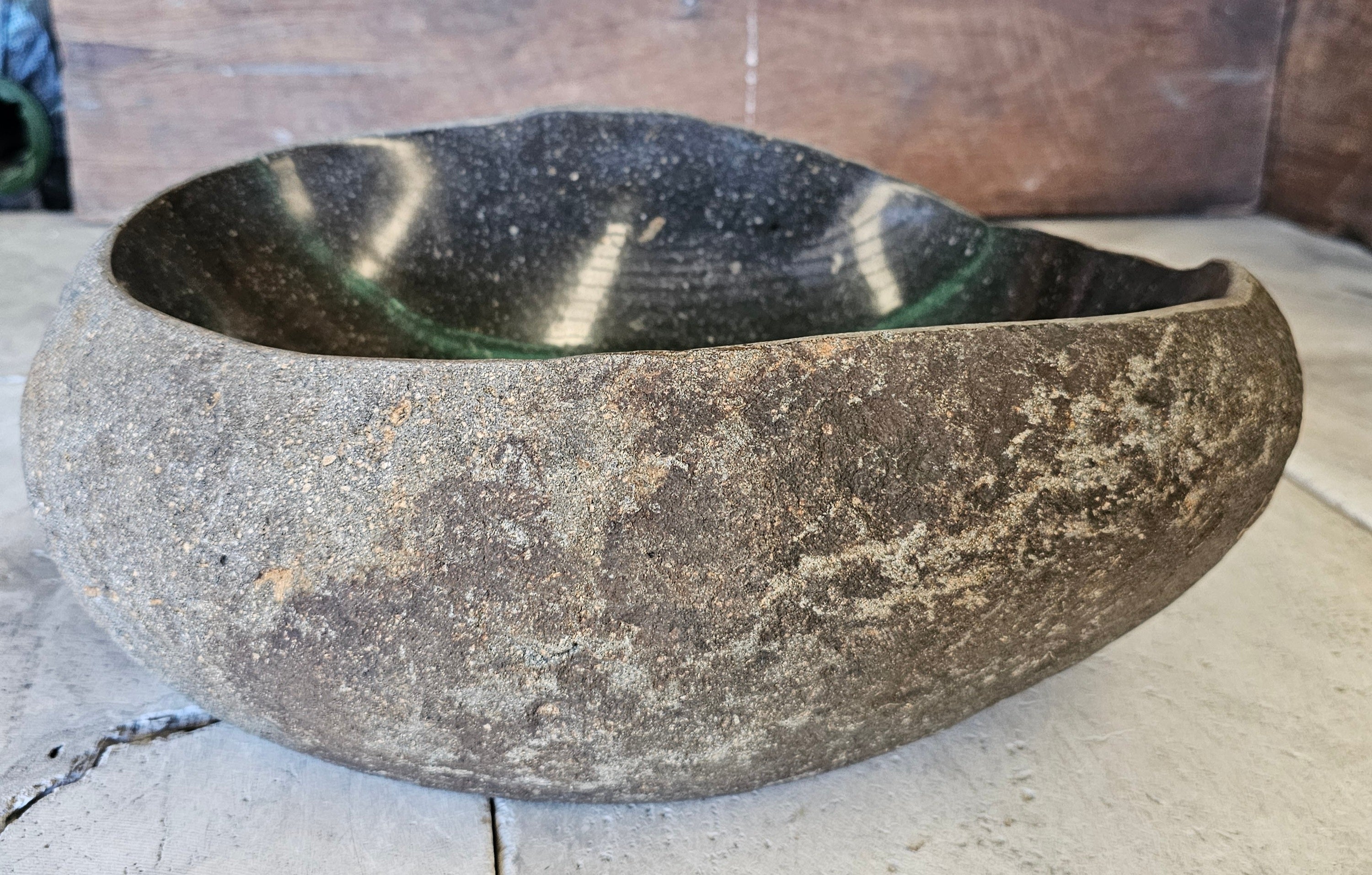 Handmade Natural Oval River Stone  Bathroom Basin  RVM 2409014