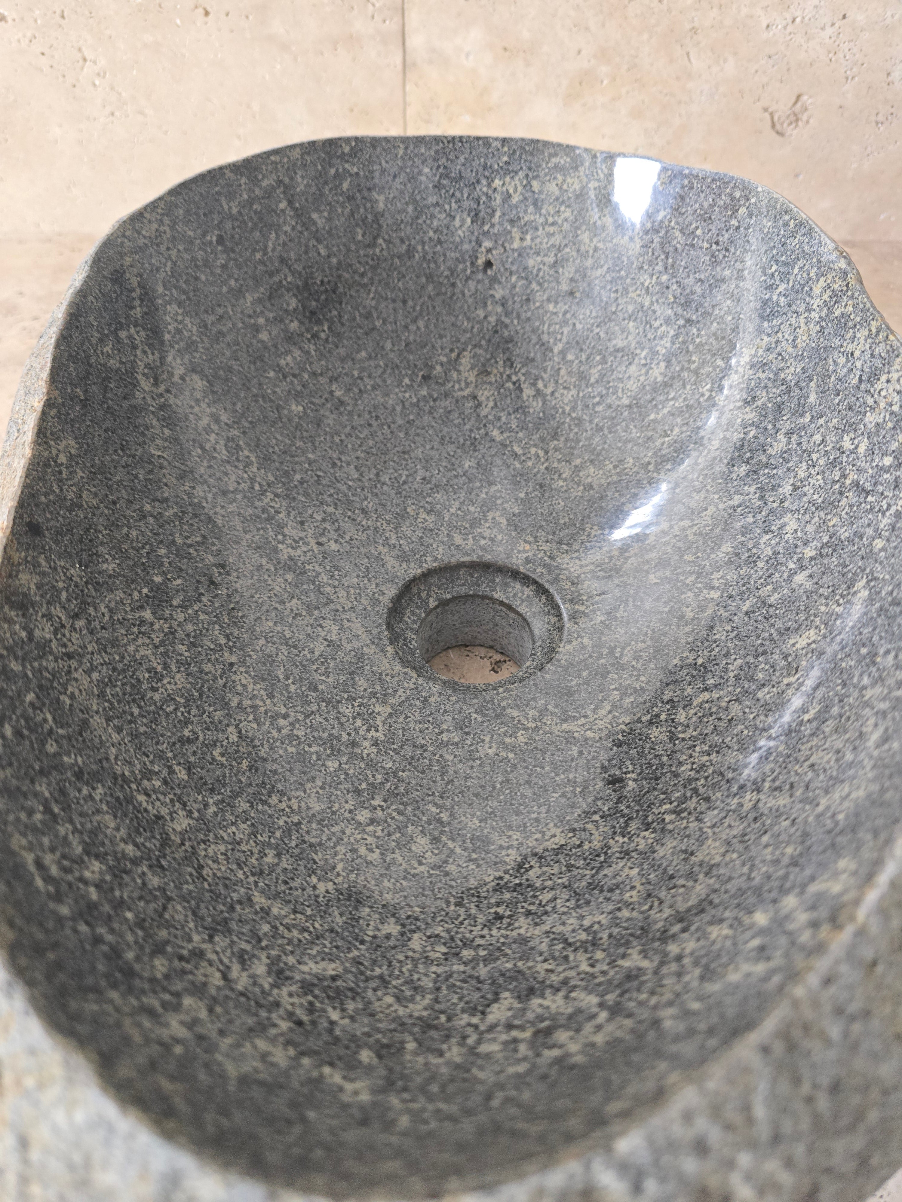 Handmade Natural Oval River Stone  Bathroom Basin  PHM 240909