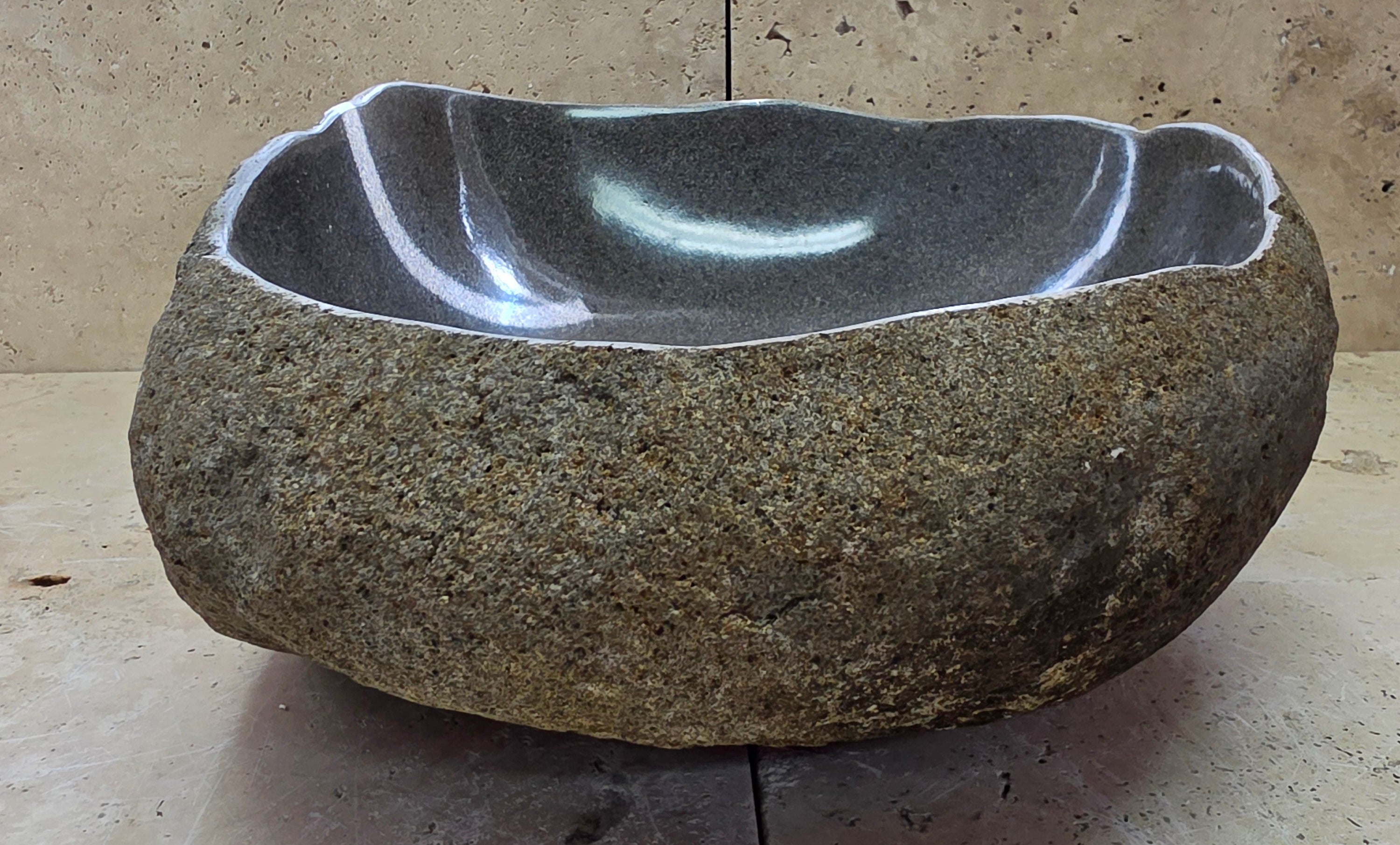 Handmade Natural Oval River Stone  Bathroom Basin  RVS 2409013