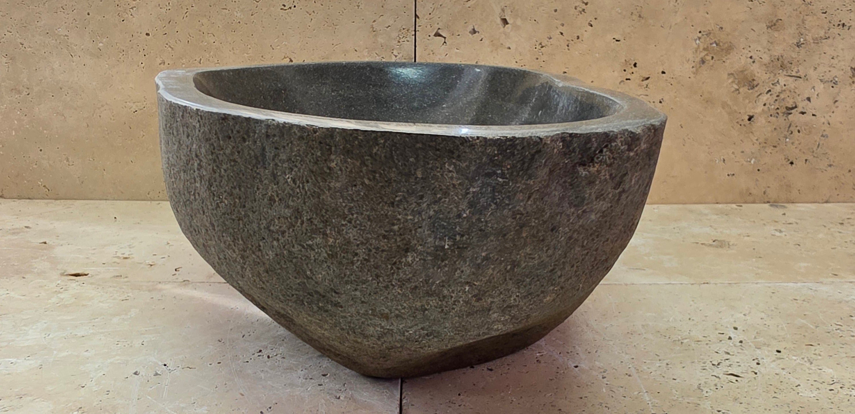 Handmade Natural Oval River Stone  Bathroom Basin  RL 25072051