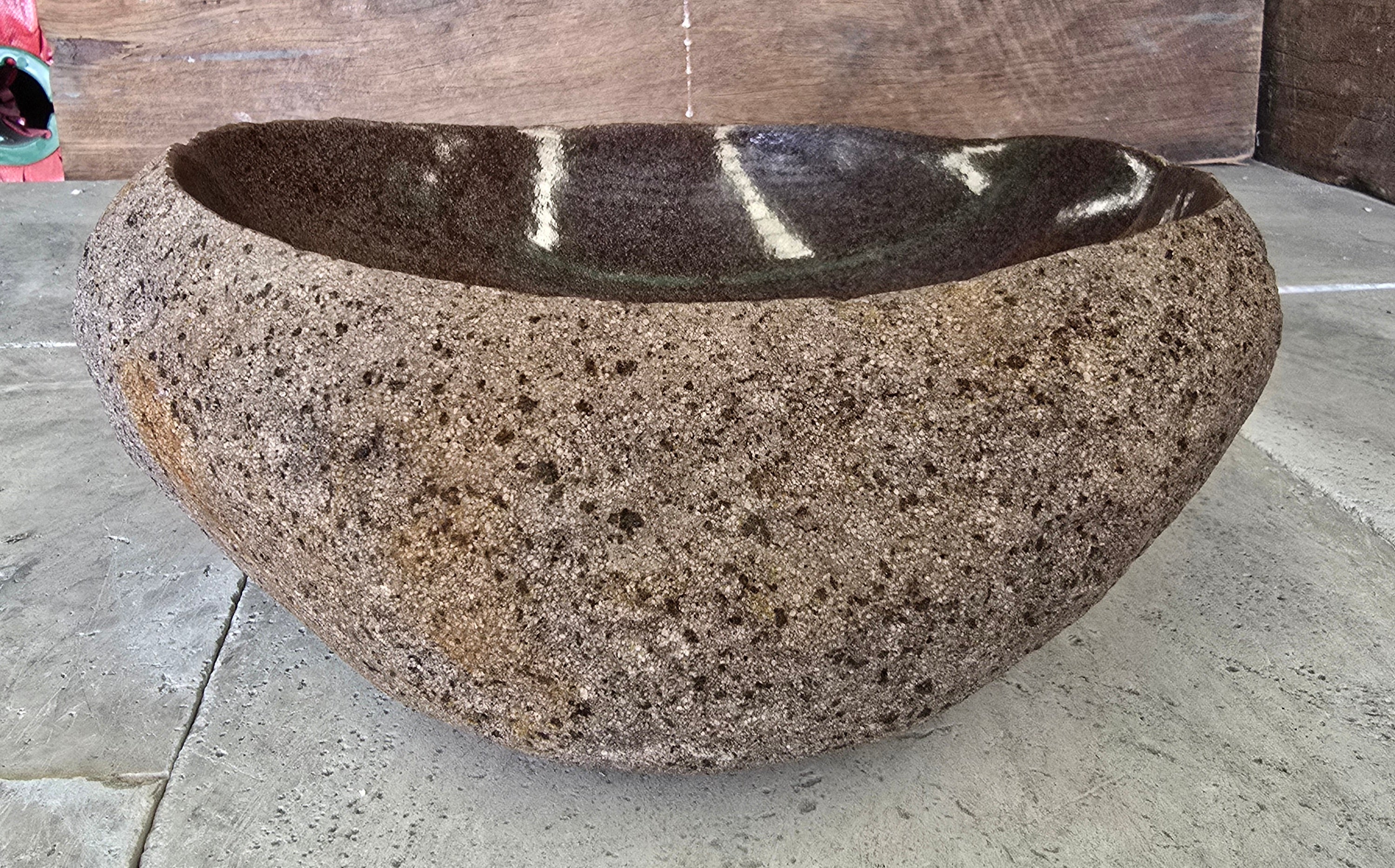 Handmade Natural Oval River Stone  Bathroom Basin  RVS 2409068