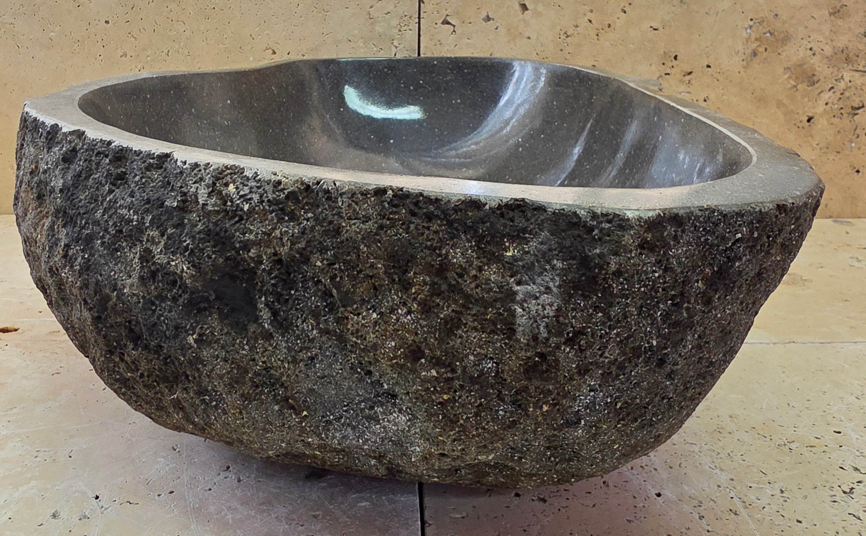 Handmade Natural Oval River Stone  Bathroom Basin  RL 25072036