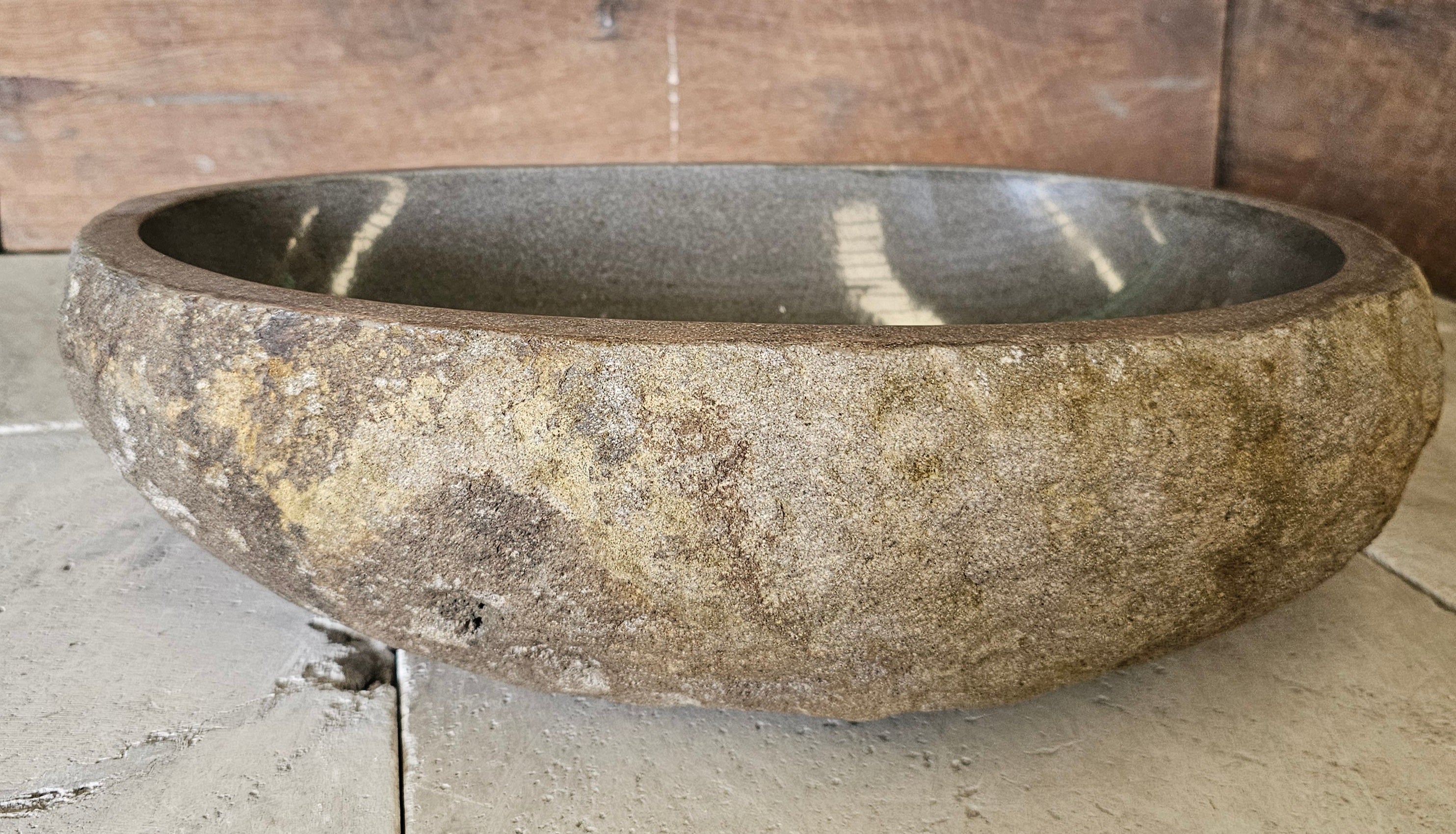 Handmade Natural Oval River Stone  Bathroom Basin  RL 2310017