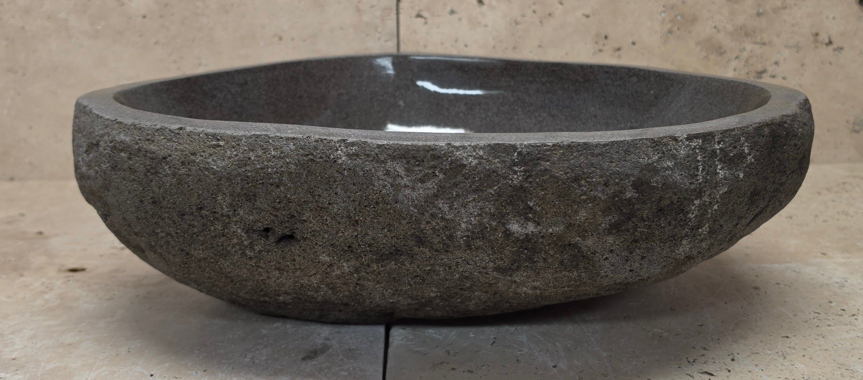 Handmade Natural Oval River Stone  Bathroom Basin  RM 25072069