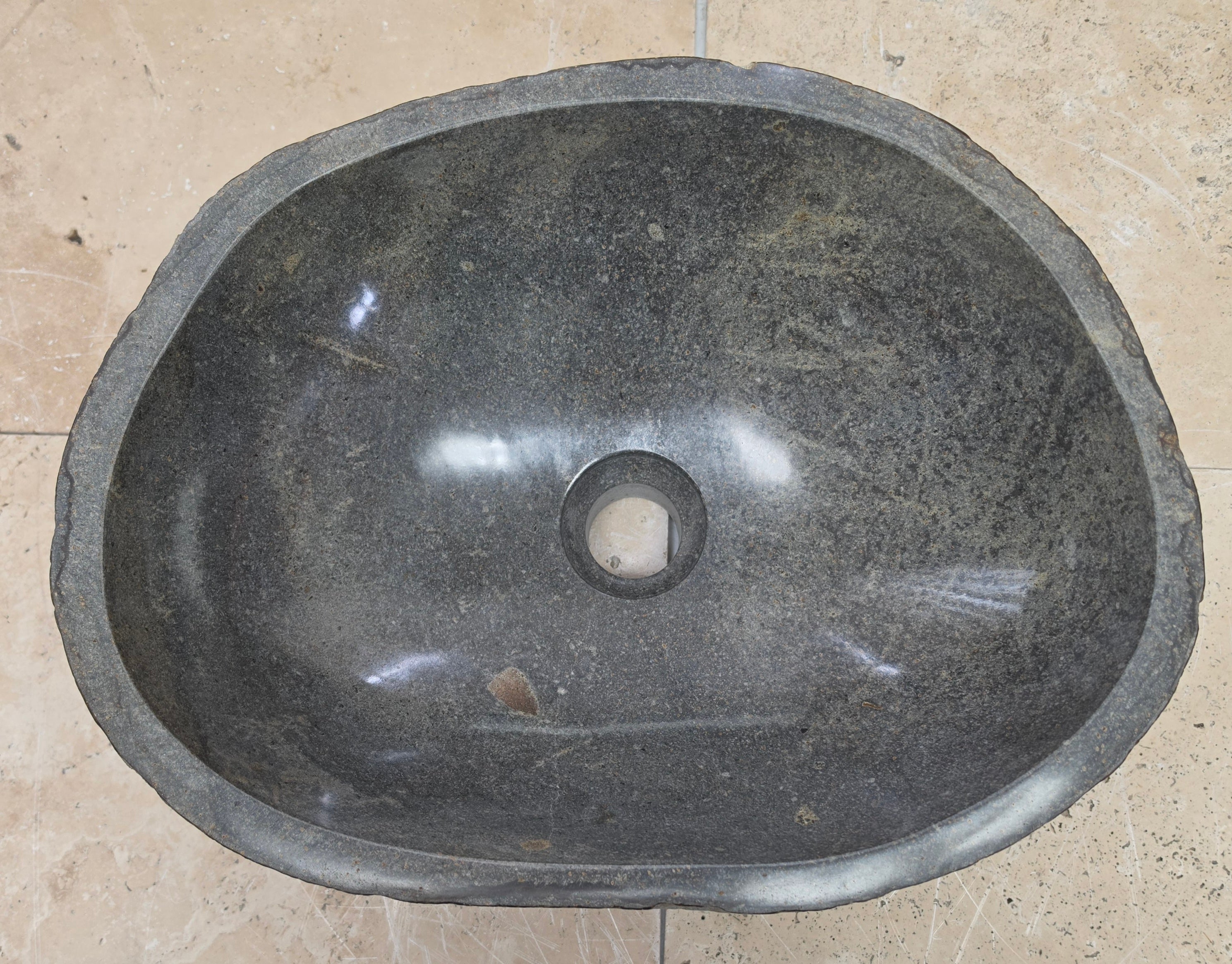 Handmade Natural Oval River Stone  Bathroom Basin  RM 2409145