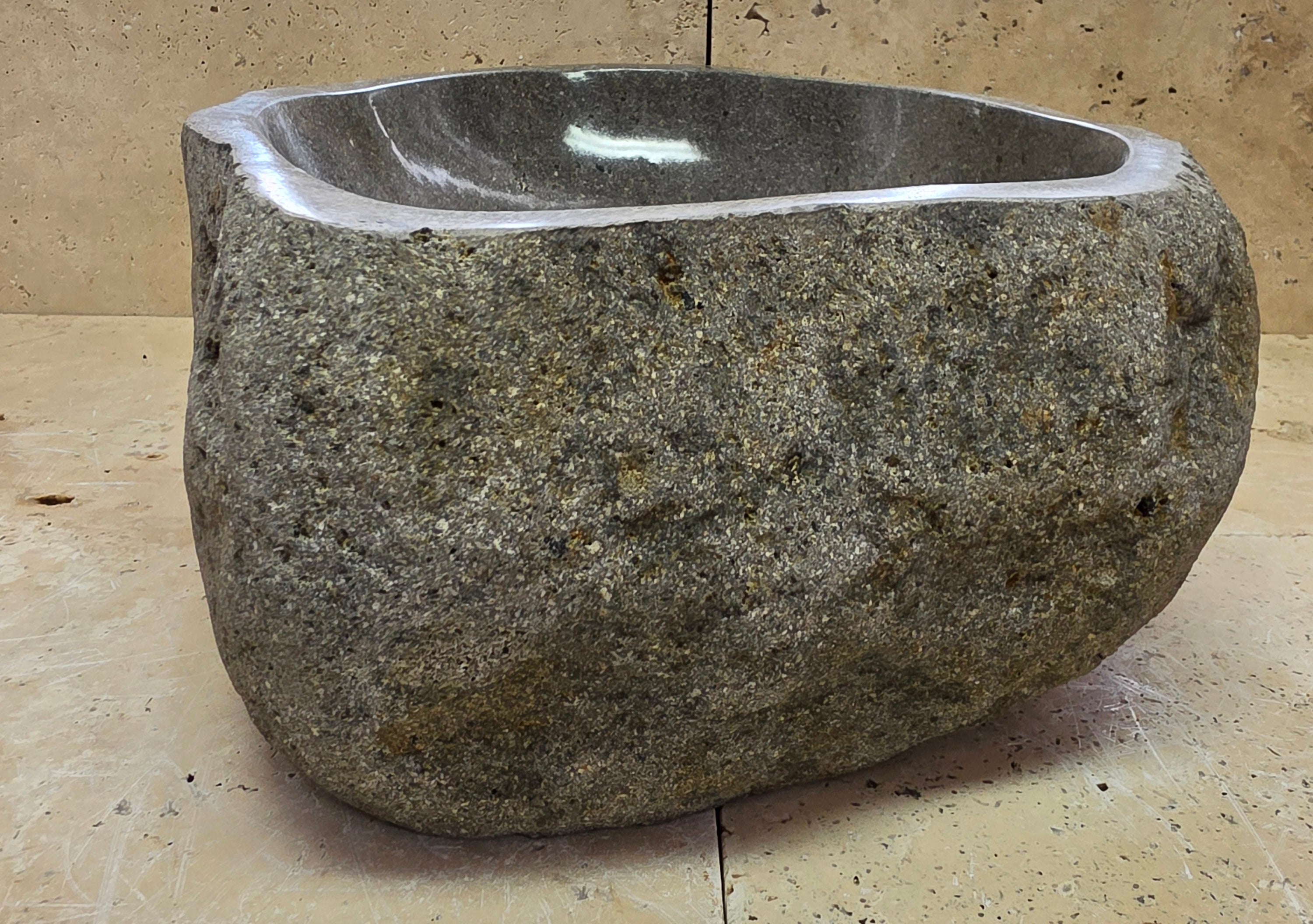 Handmade Natural Oval River Stone  Bathroom Basin  RS 2409040