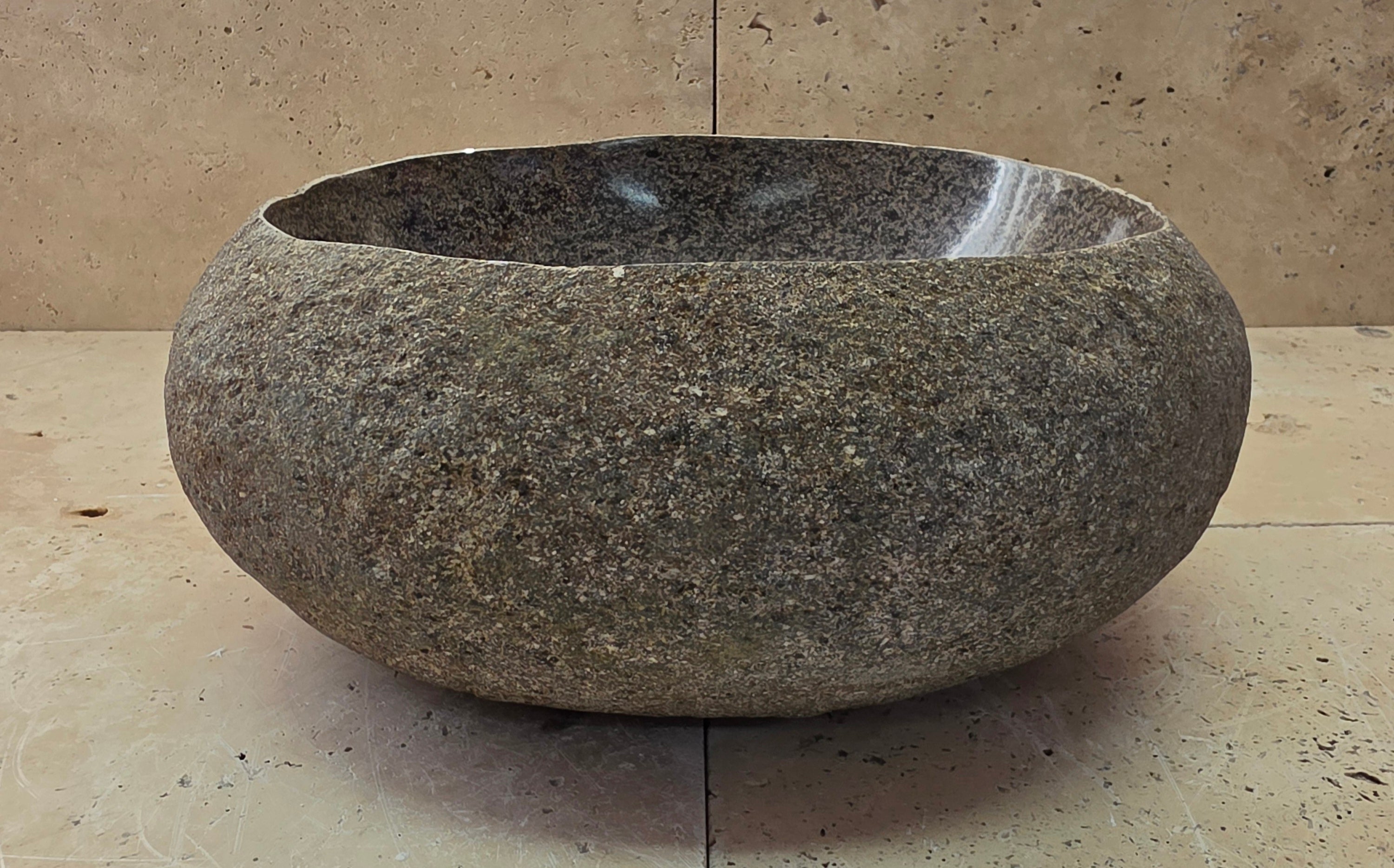 Handmade Natural Oval River Stone  Bathroom Basin  RS 2409079