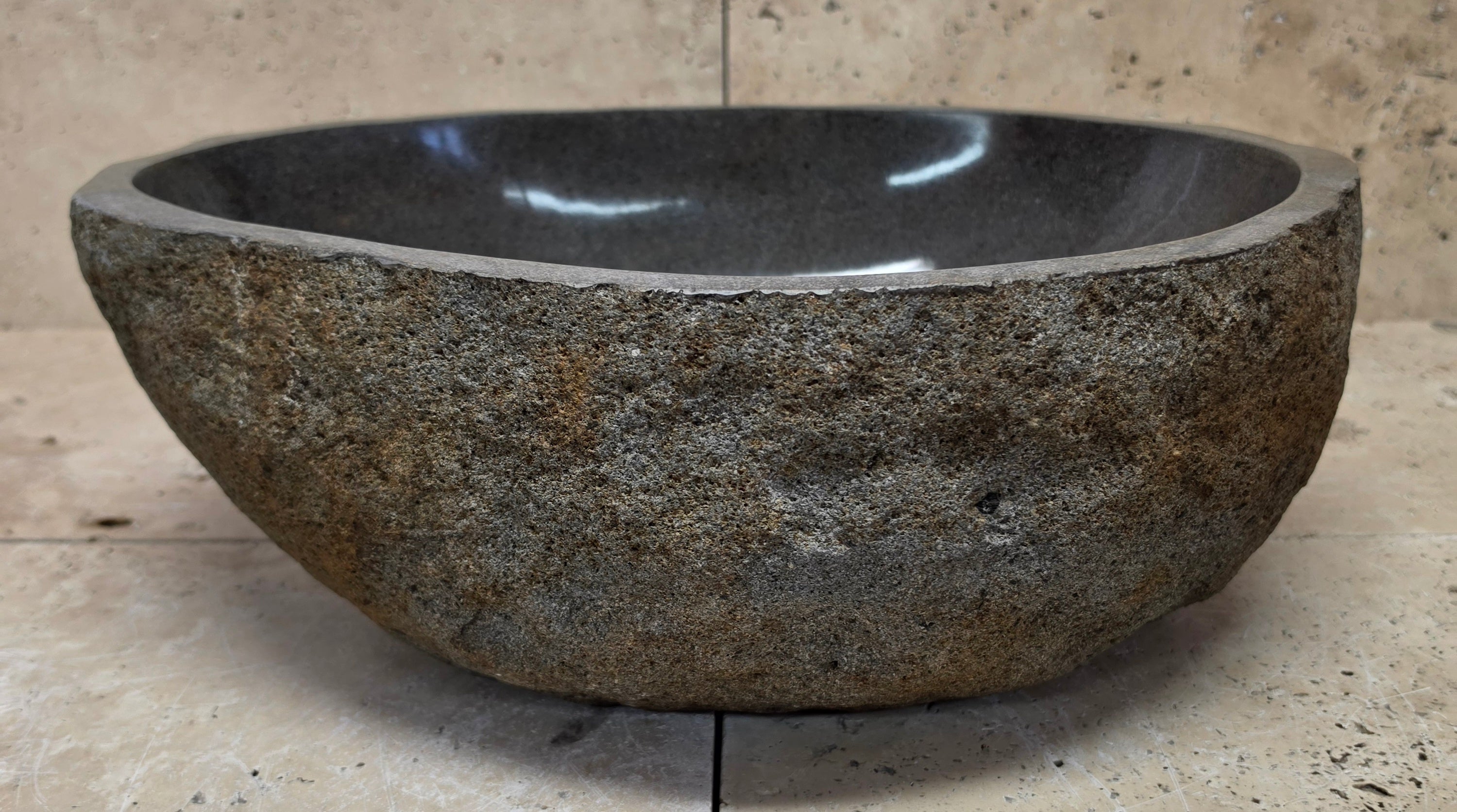 Handmade Natural Oval River Stone  Bathroom Basin  RM 25072048