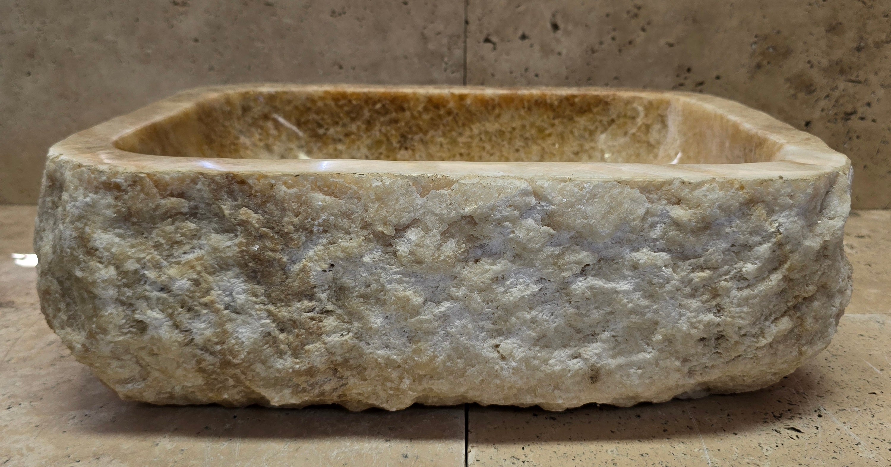 Natural Handmade Onyx Stone Bathroom Basin - ORM 240902