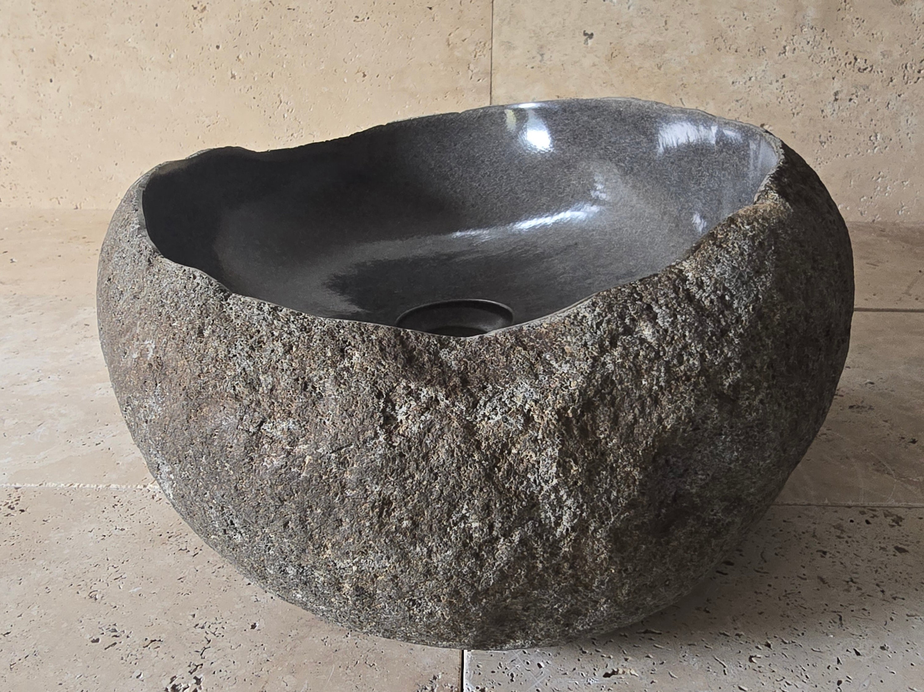 Handmade Natural Oval River Stone  Bathroom Basin  RVM 2409077