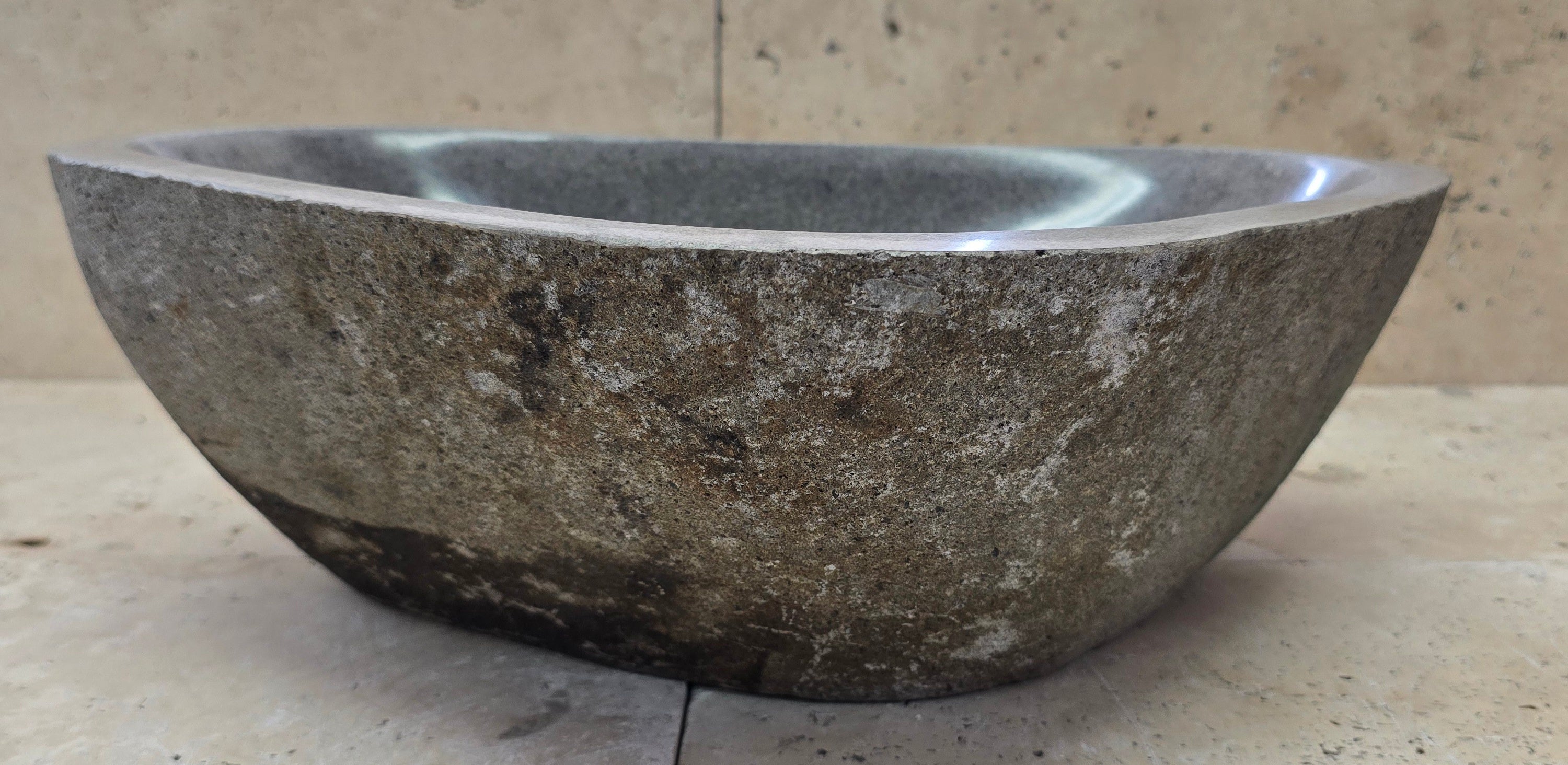 Handmade Natural Oval River Stone  Bathroom Basin  RM 2409076