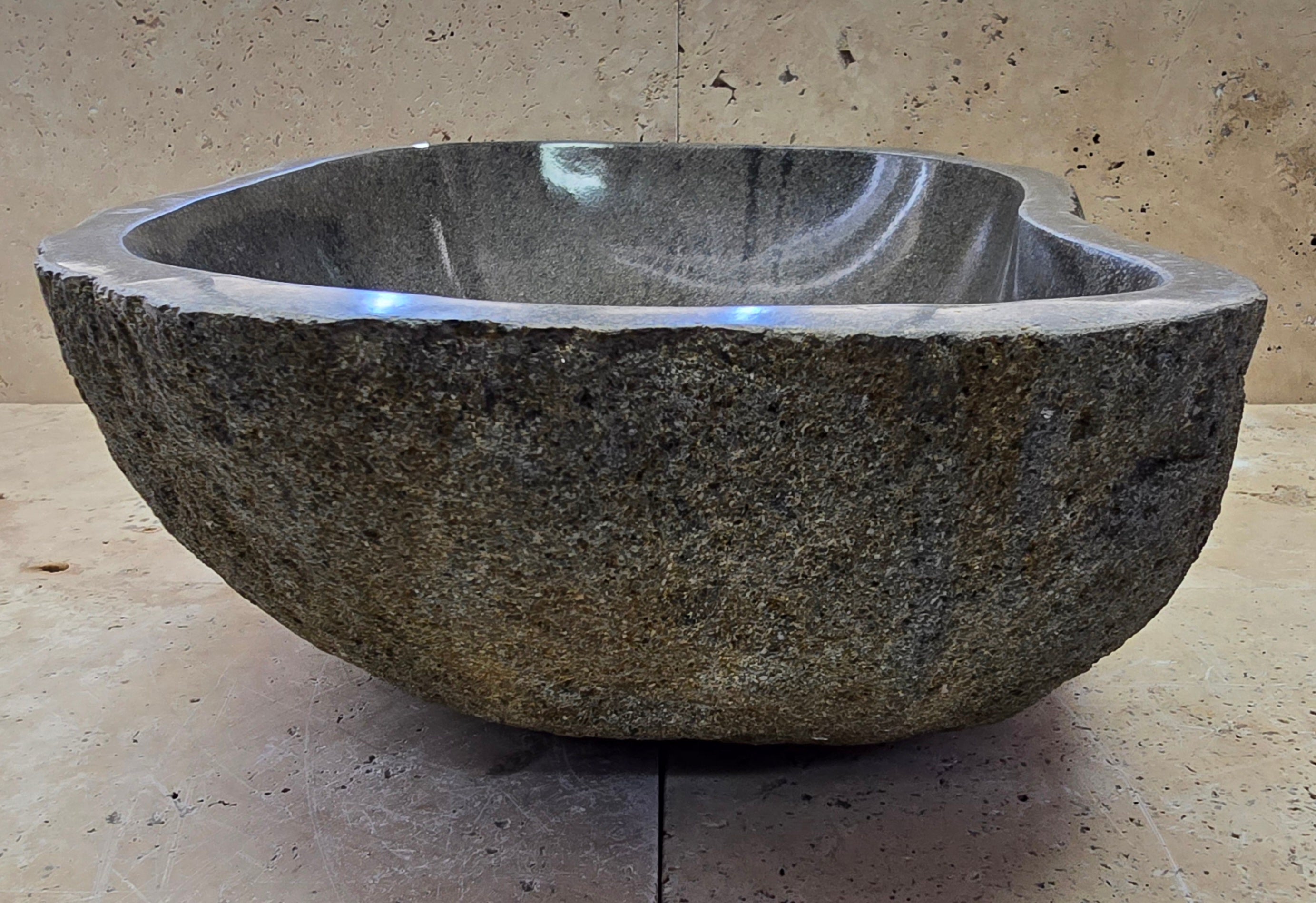 Handmade Natural Oval River Stone  Bathroom Basin  RL 240957