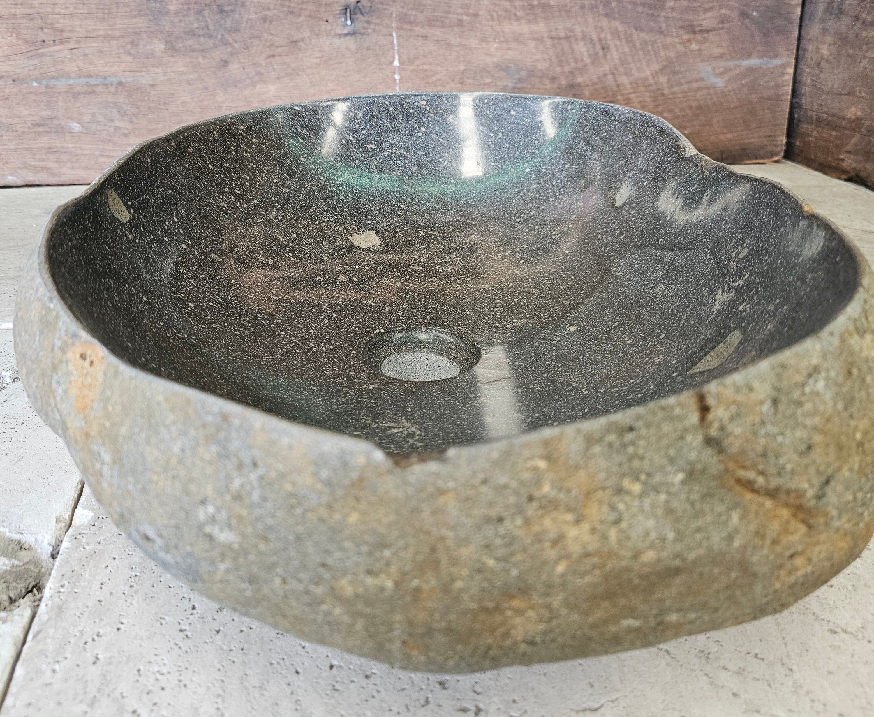 Handmade Natural Oval River Stone  Bathroom Basin  RVL 240946