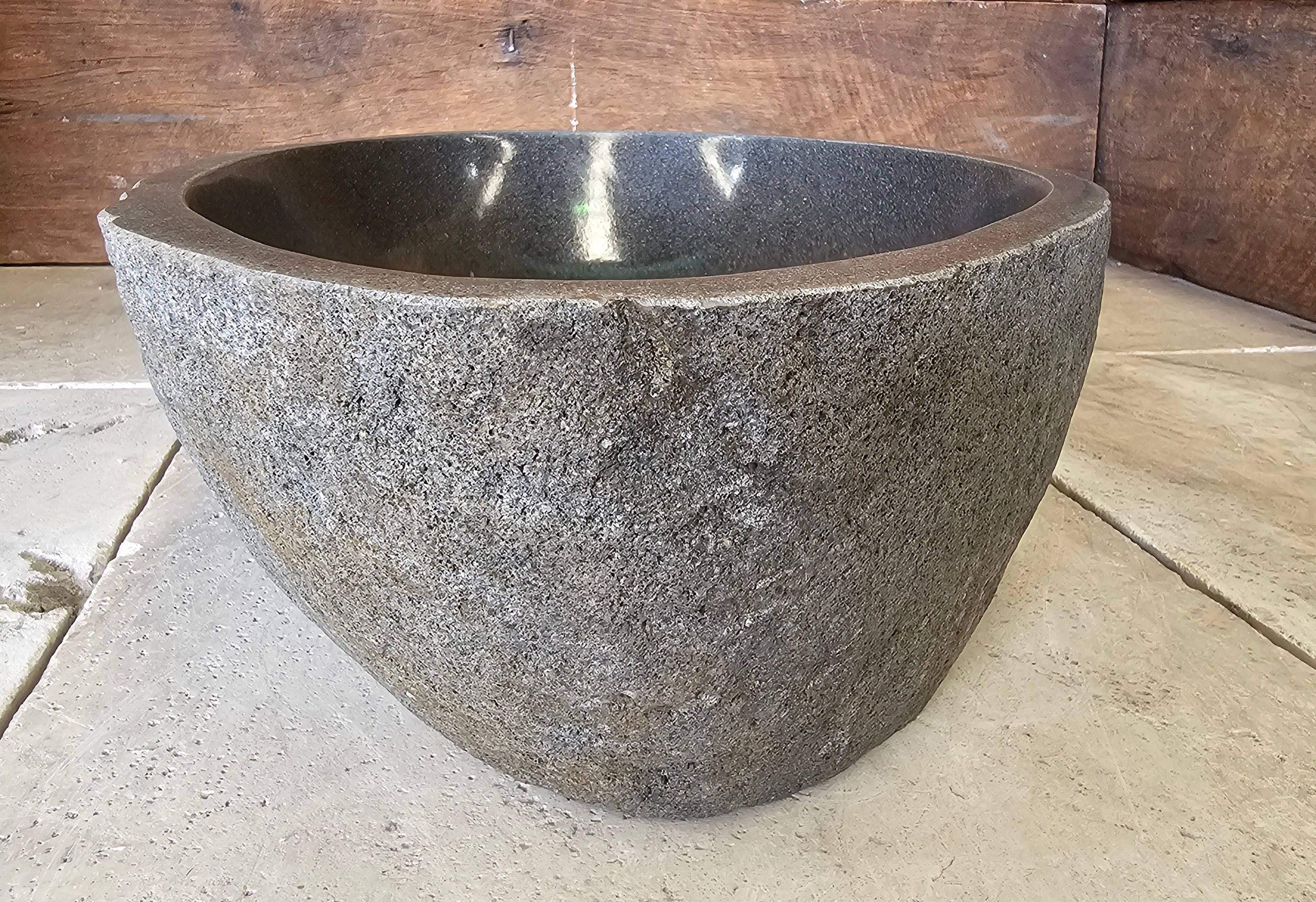 Handmade Natural Oval River Stone  Bathroom Basin  RL 240949