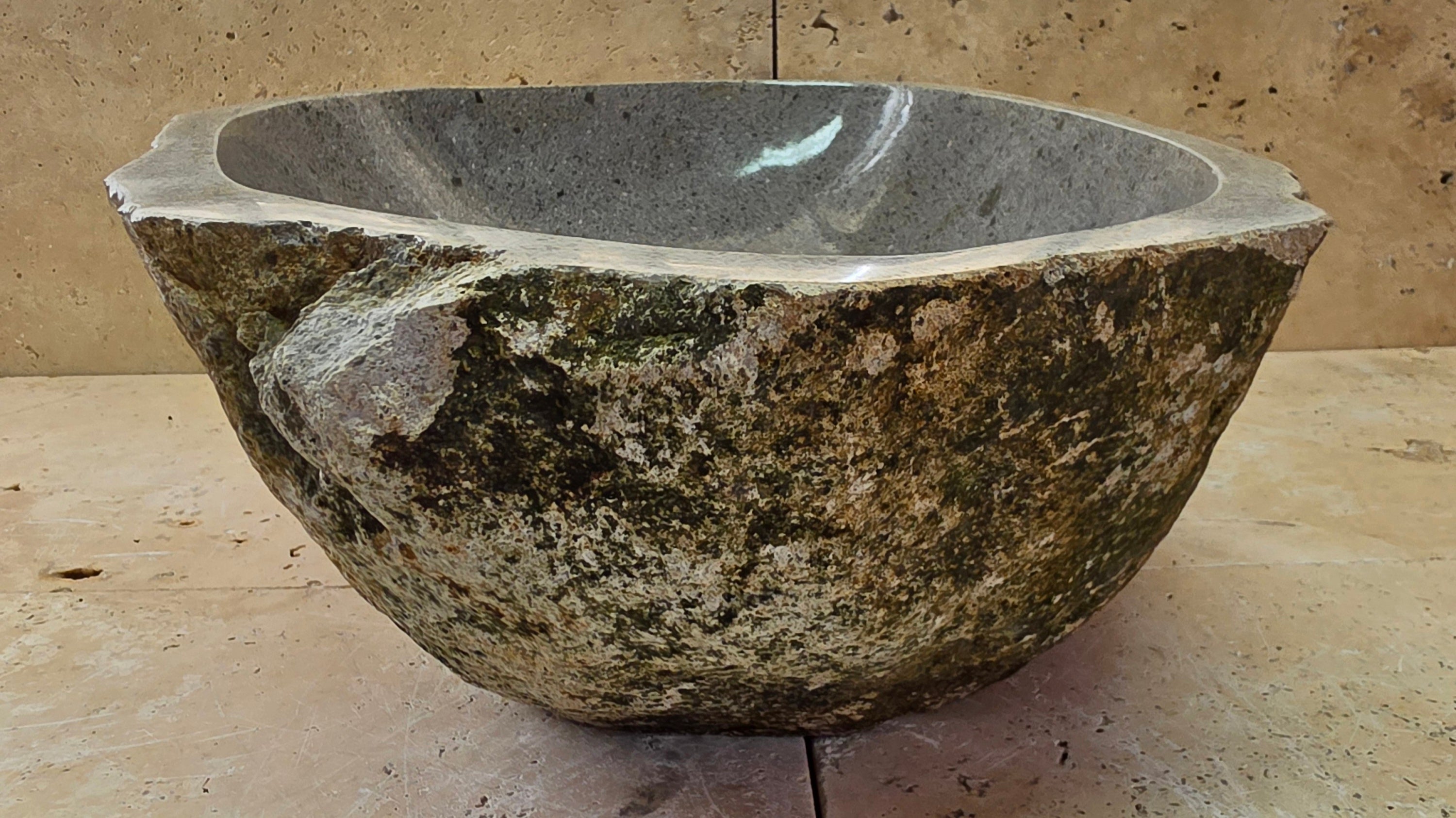 Handmade Natural Oval River Stone  Bathroom Basin  RM 25072053