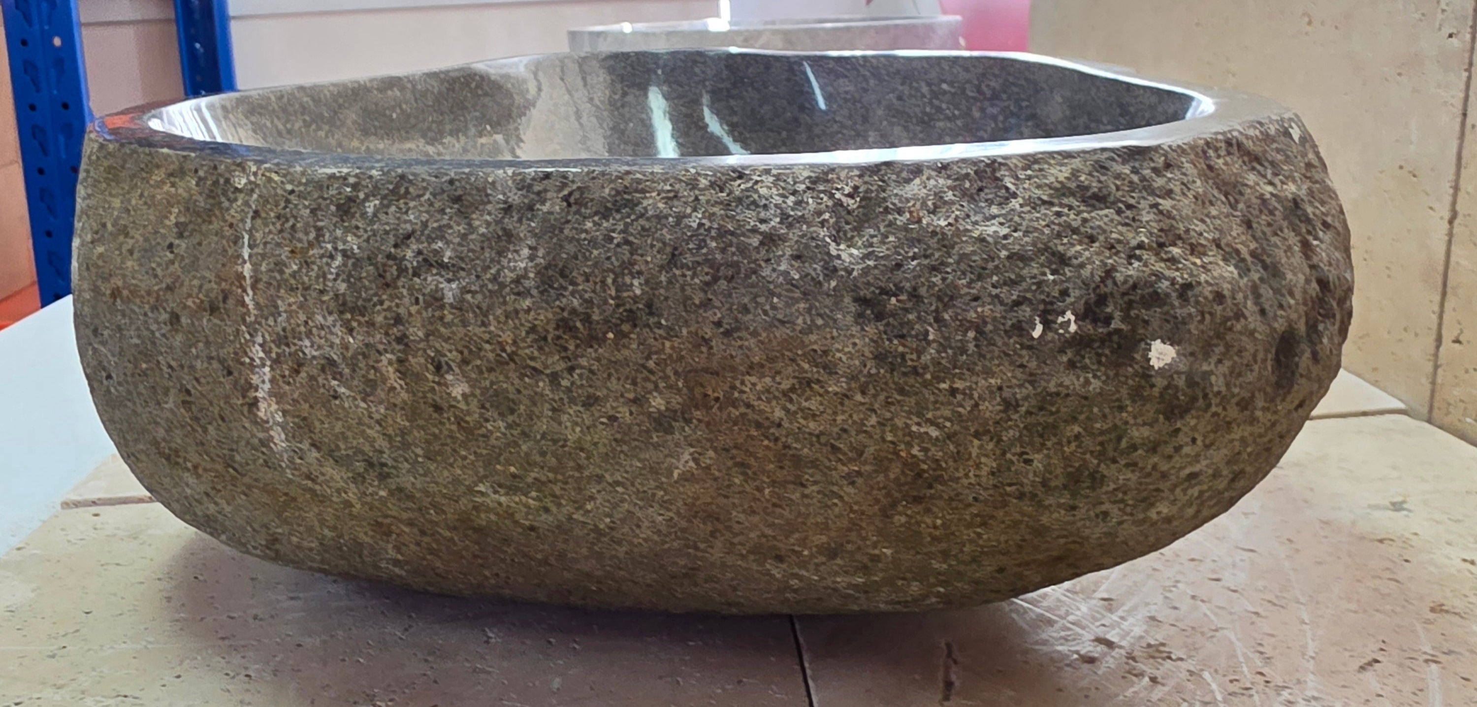 Handmade Natural Oval River Stone  Bathroom Basin  RL 25072035