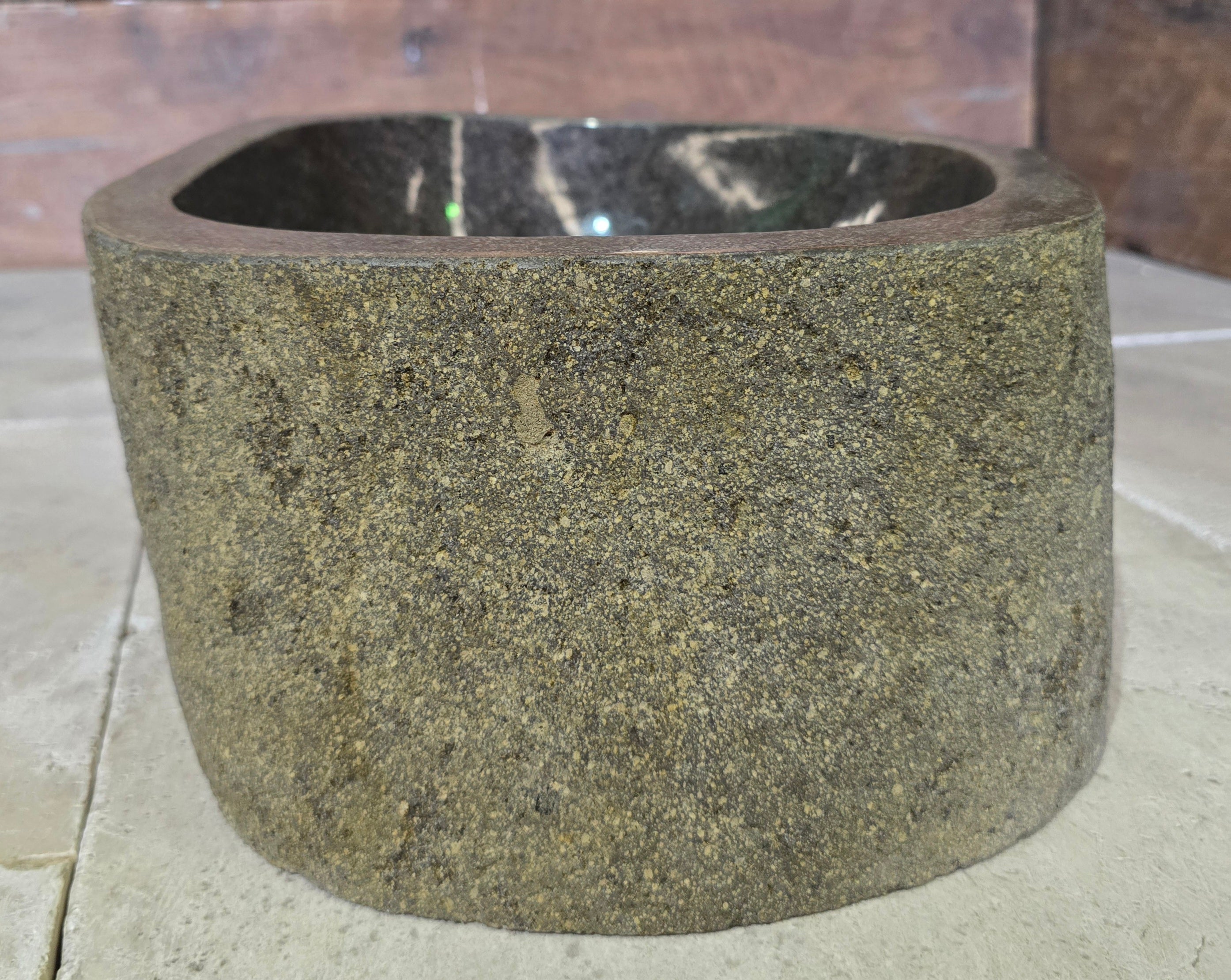 Handmade Natural Oval River Stone  Bathroom Basin  RS 2409107