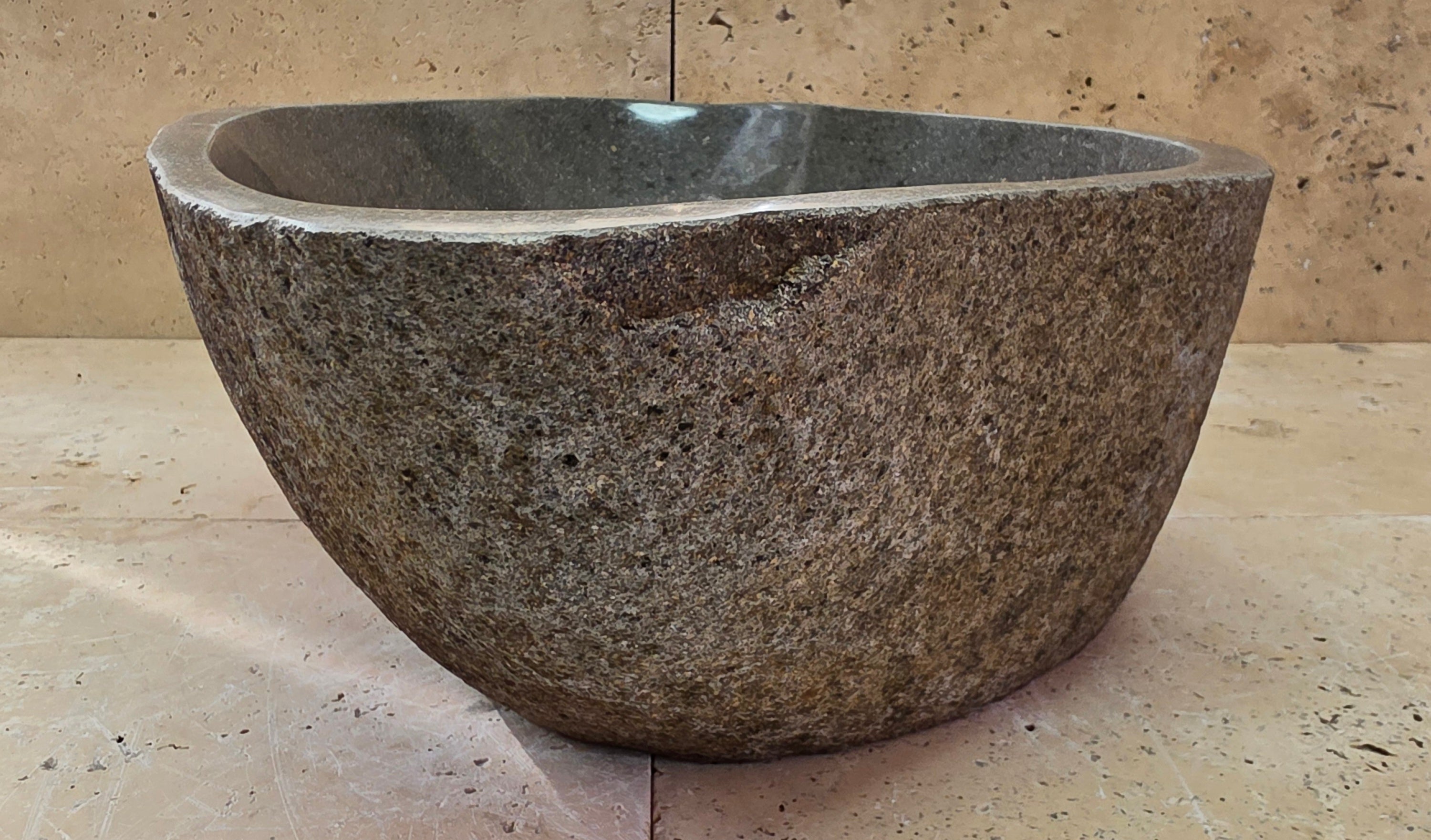 Handmade Natural Oval River Stone  Bathroom Basin  RL 25072031