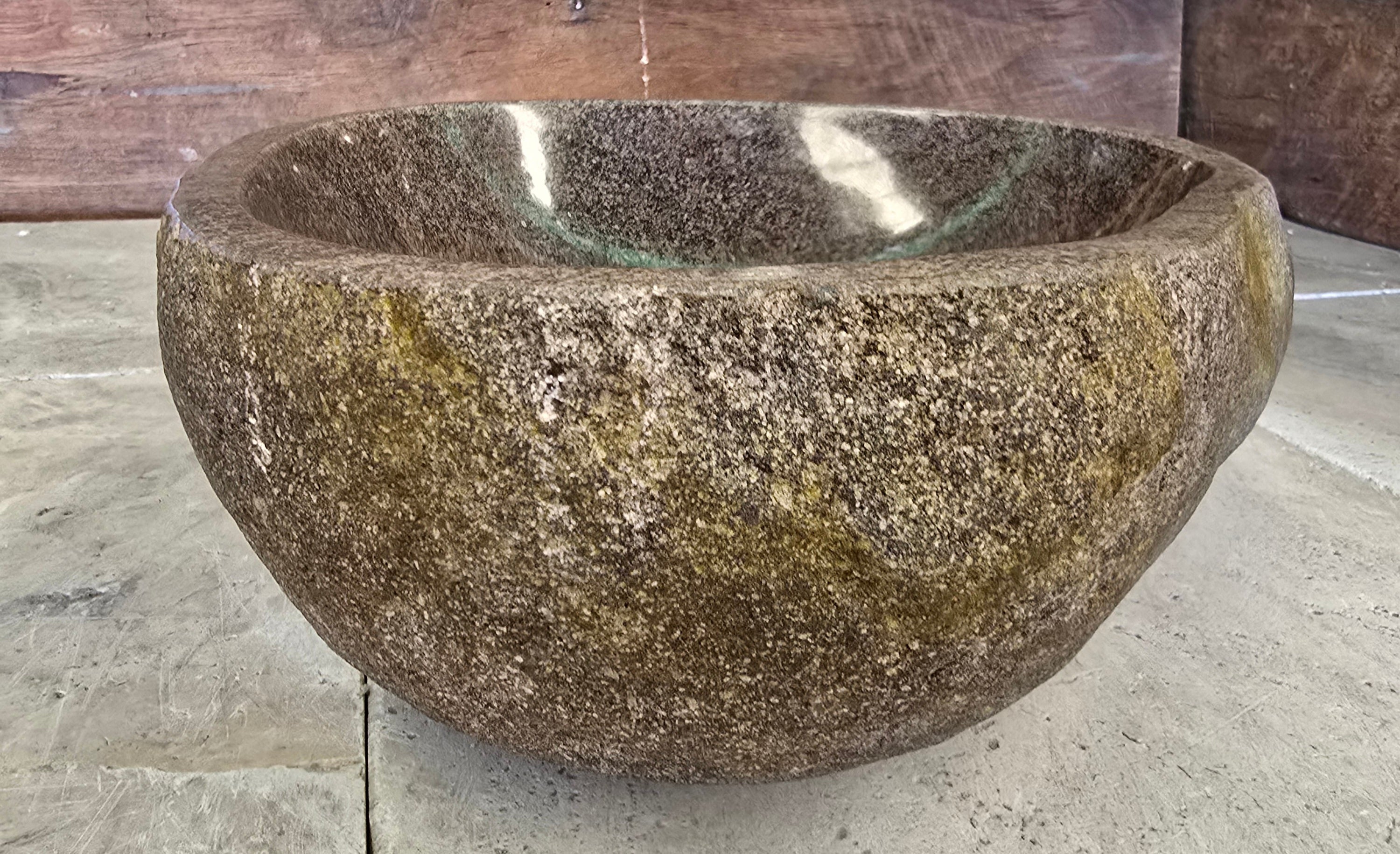 Handmade Natural Oval River Stone  Bathroom Basin  RS 24091060