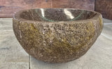 Handmade Natural Oval River Stone  Bathroom Basin  RS 24091060