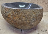 Handmade Natural Oval River Stone  Bathroom Basin  RS 2409016