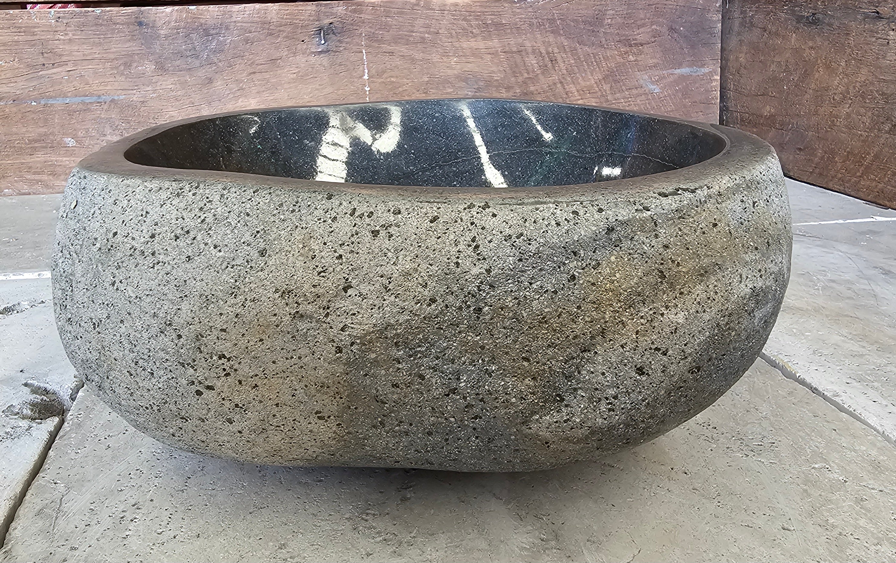 Handmade Natural Oval River Stone  Bathroom Basin  RS 2409010