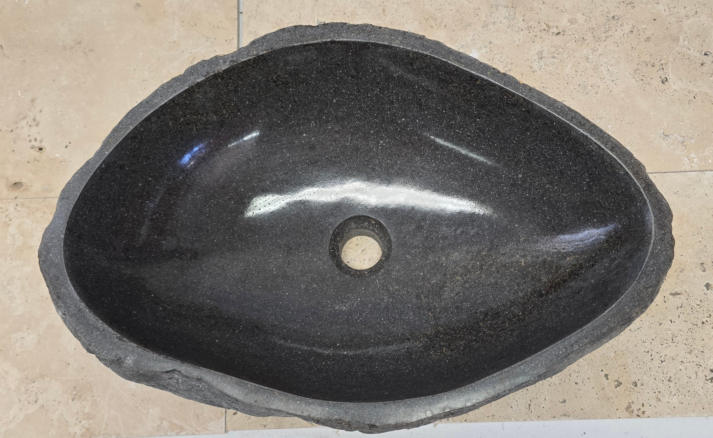 Handmade Natural Oval River Stone  Bathroom Basin  RL 240963