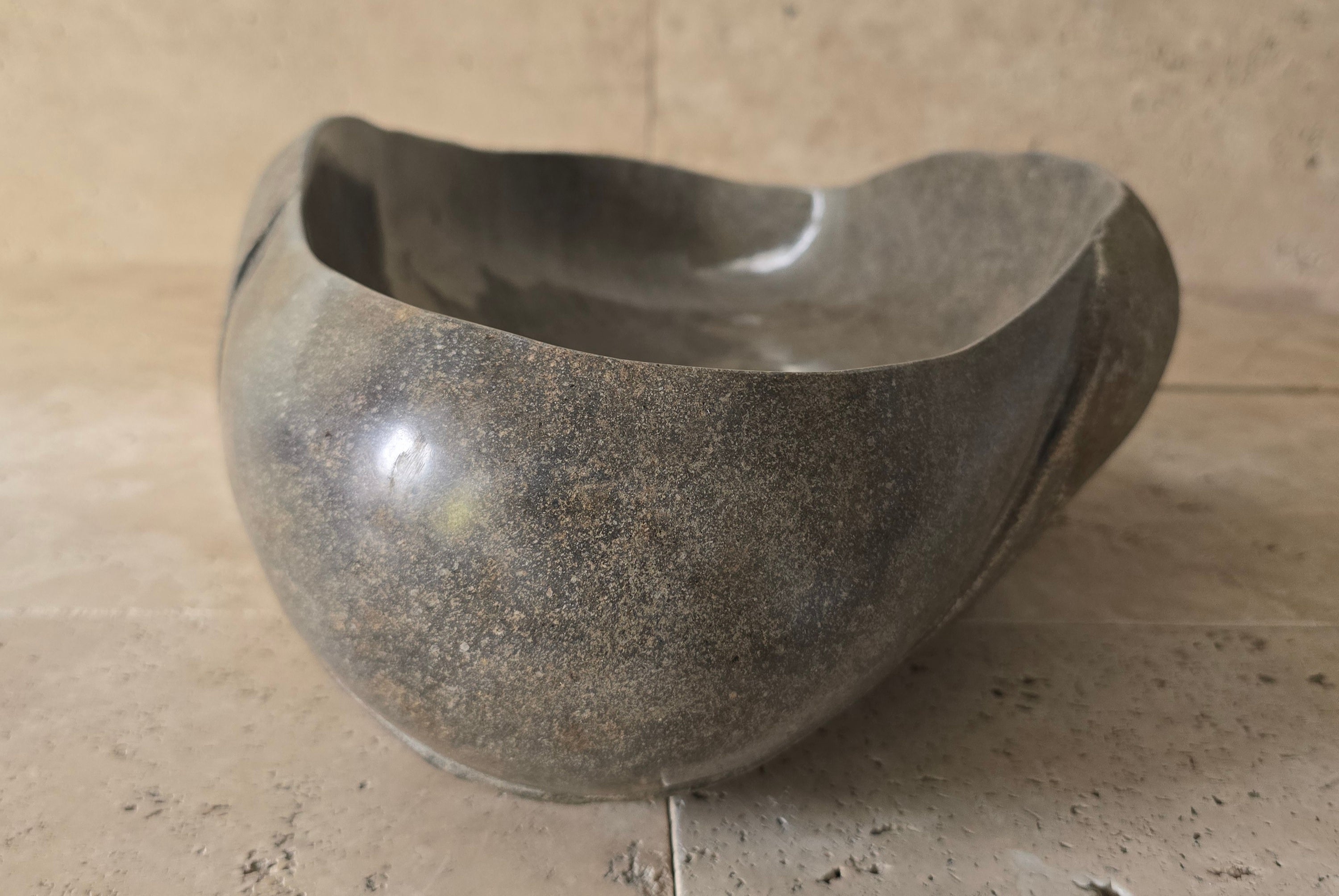 Handmade Natural Oval River Stone  Bathroom Basin  PHL 240921