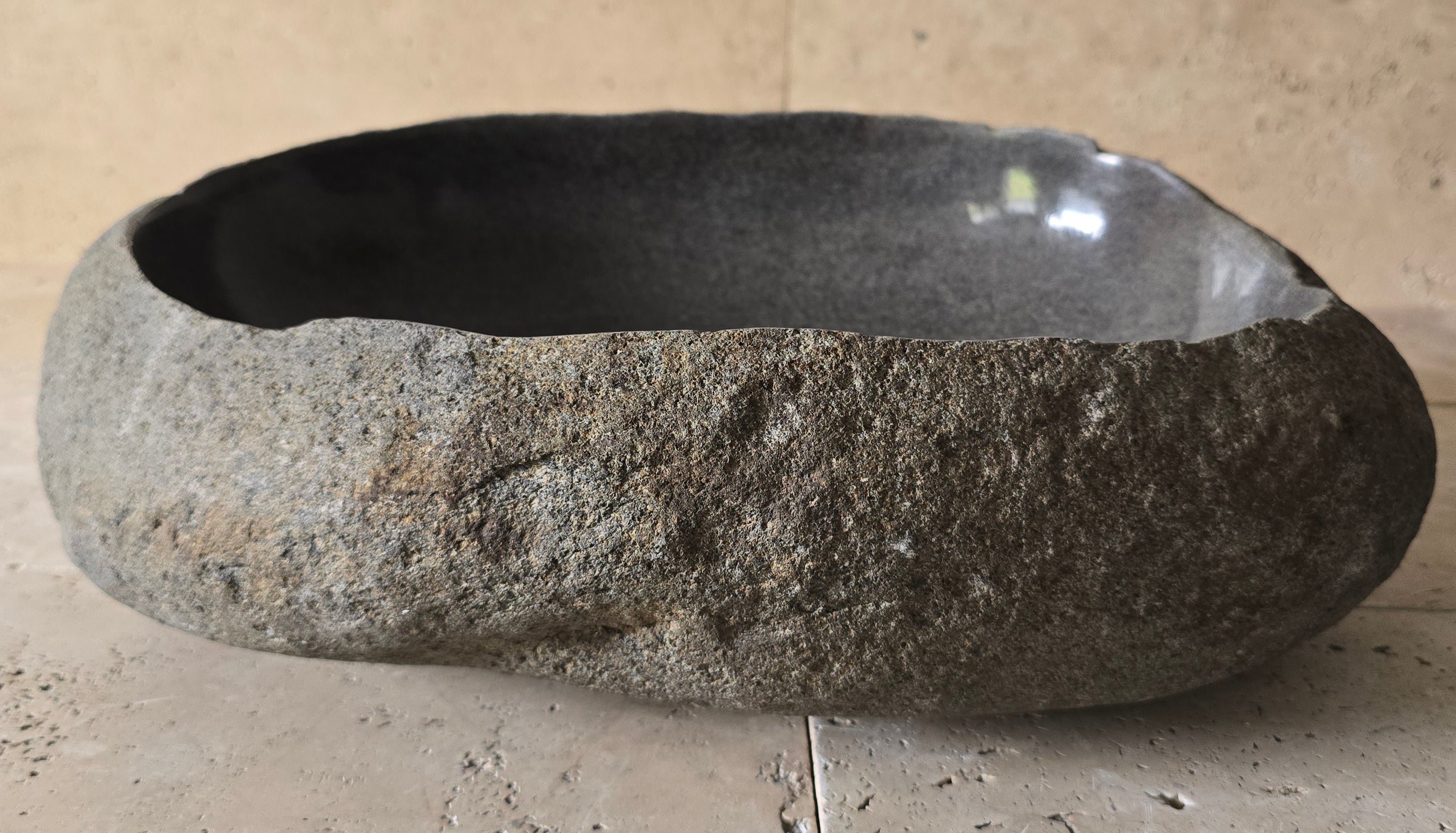 Handmade Natural Oval River Stone  Bathroom Basin  RVM 2409077