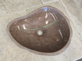 Handmade Natural Oval River Stone  Bathroom Basin  RL 240947