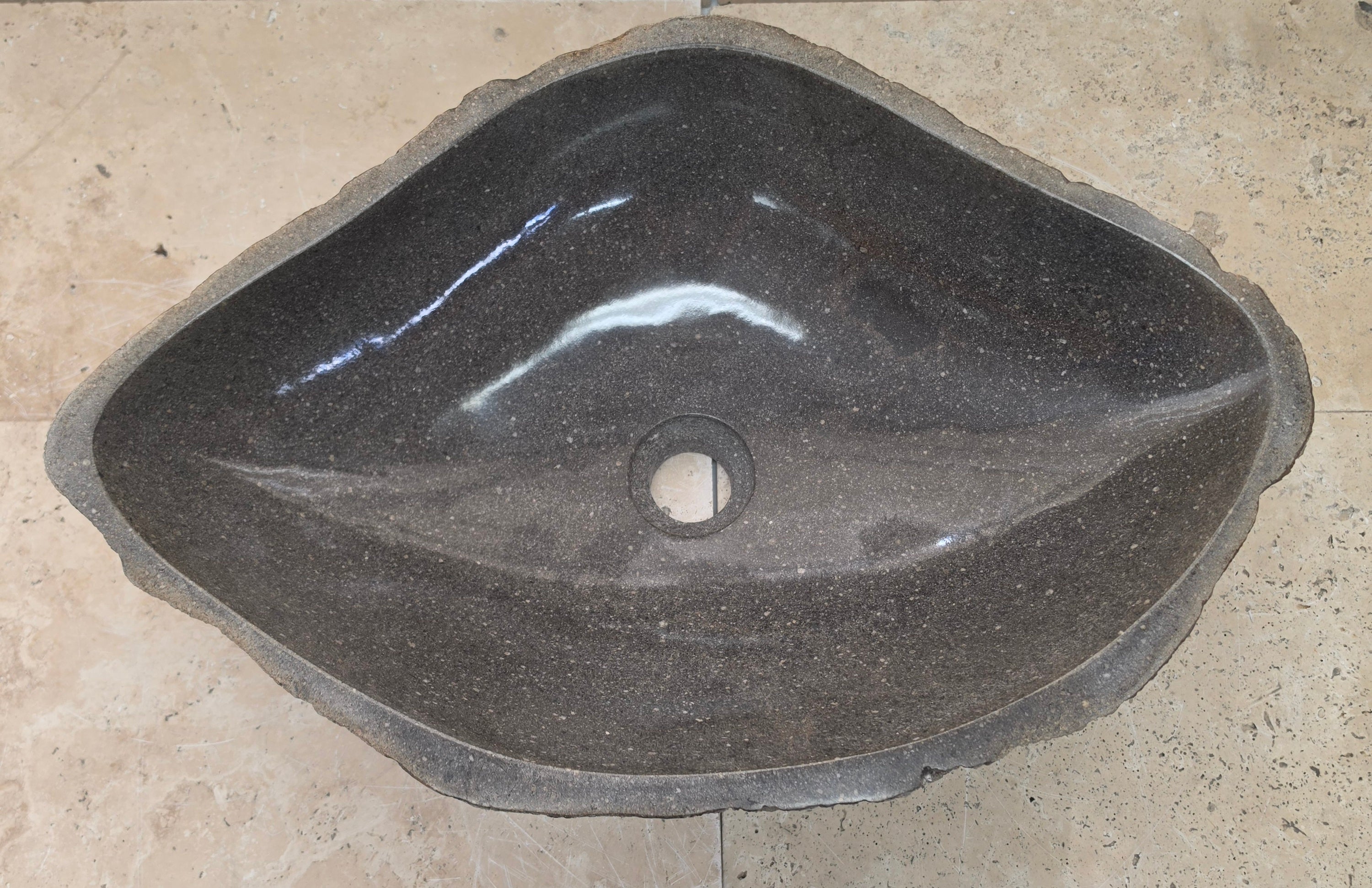 Handmade Natural Oval River Stone  Bathroom Basin  RL 25072021