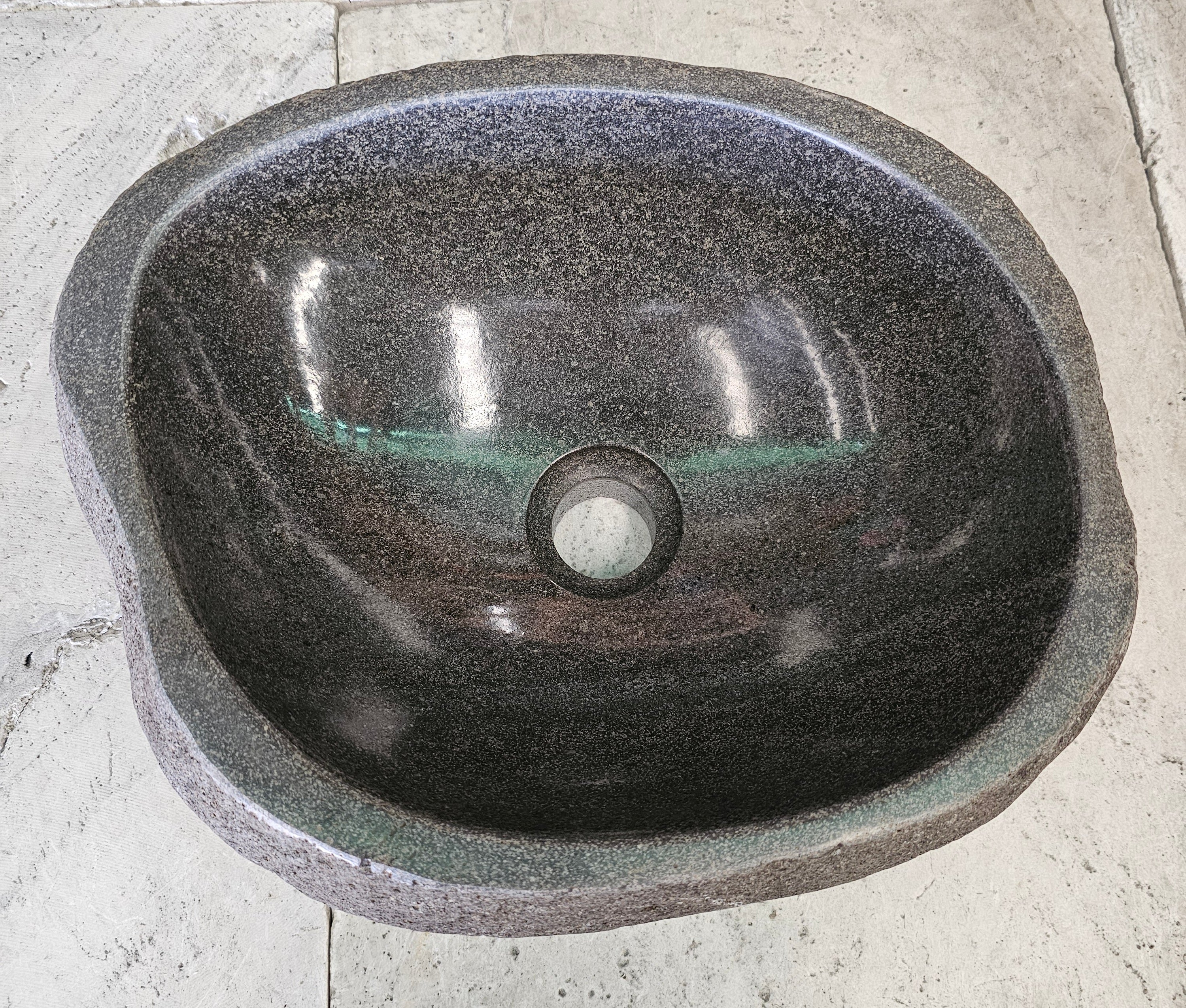 Handmade Natural Oval River Stone  Bathroom Basin  RS 2409099