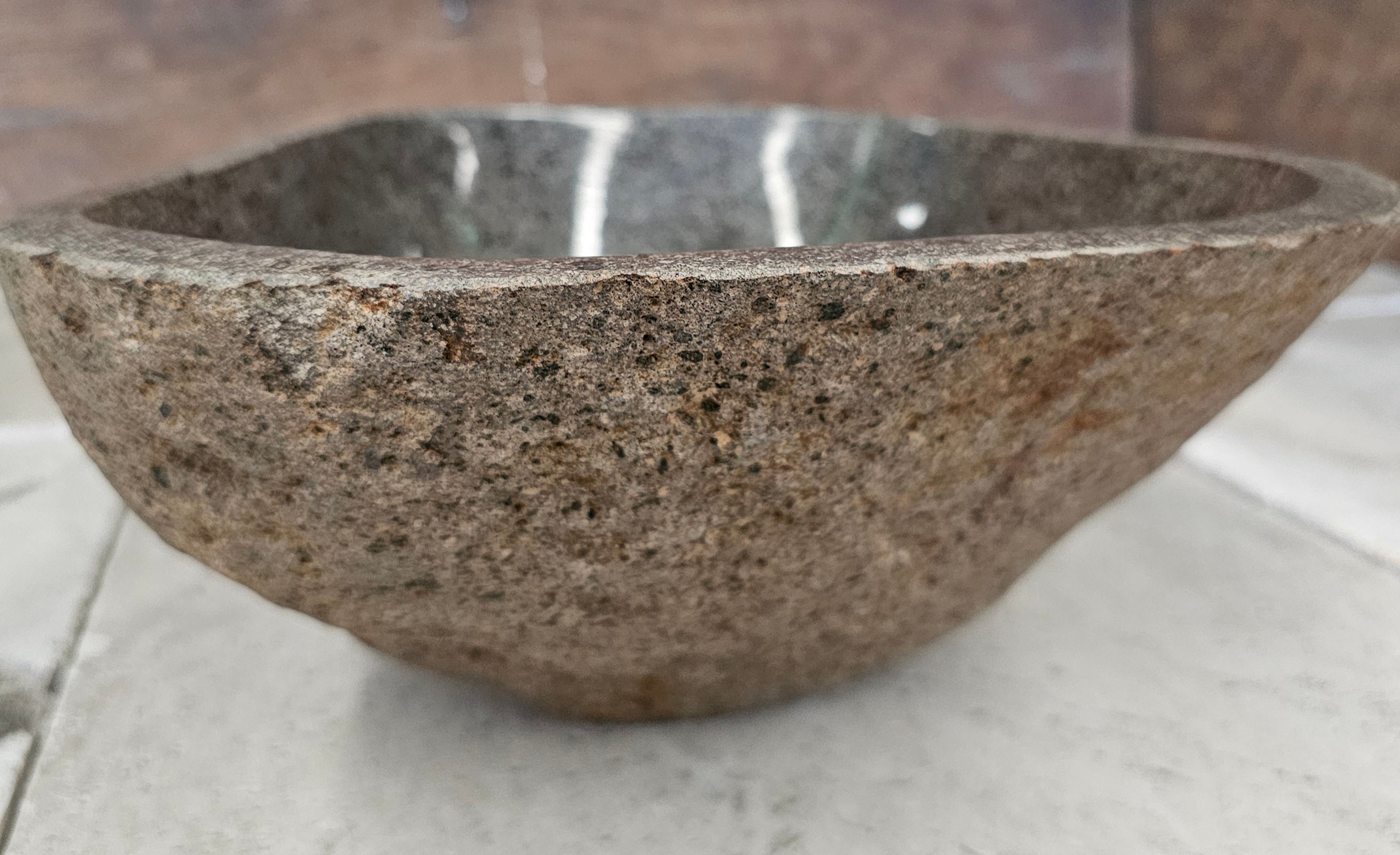 Handmade Natural Oval River Stone  Bathroom Basin  RM 2409016