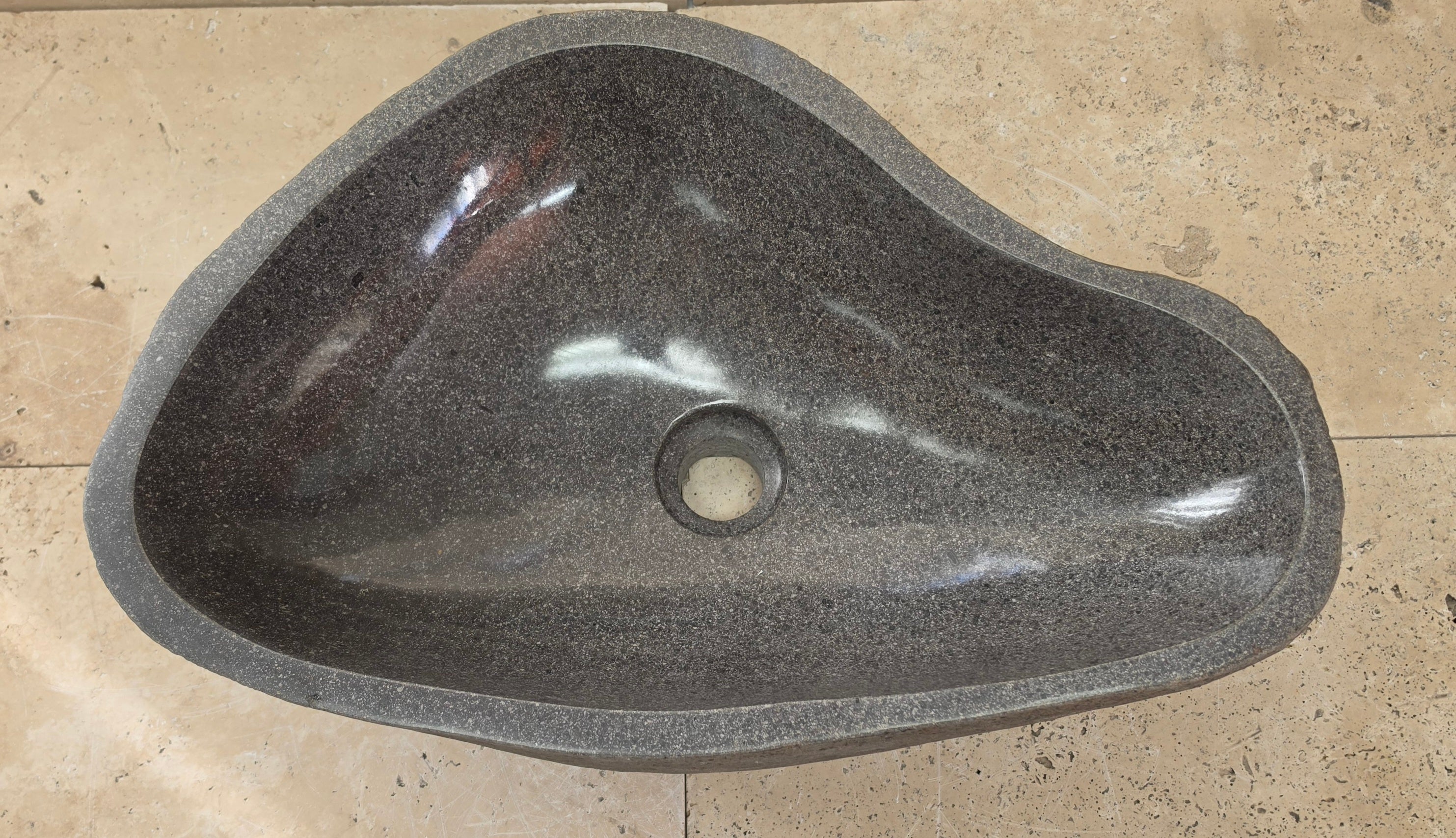 Handmade Natural Oval River Stone  Bathroom Basin  RL 25072049