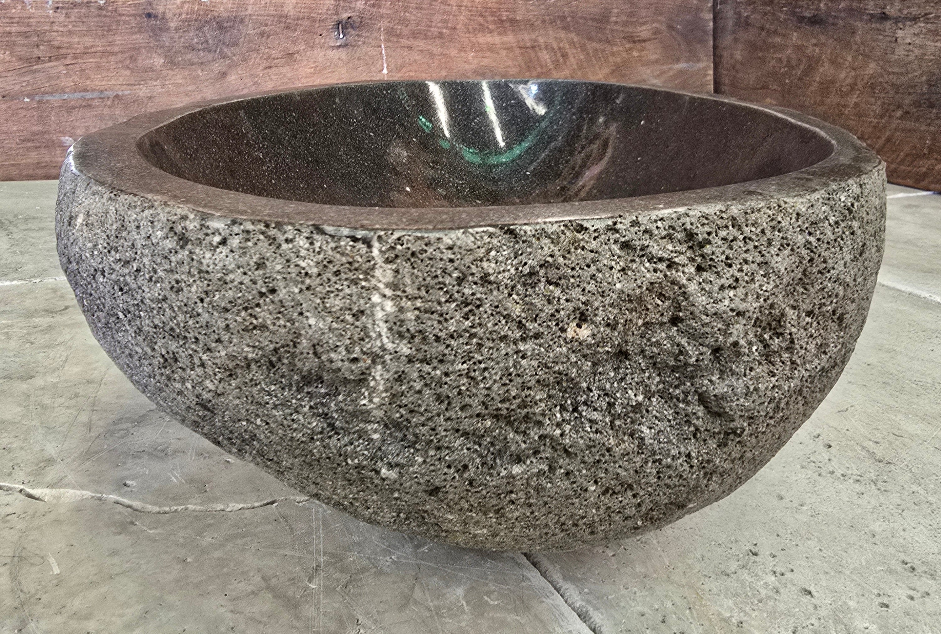 Handmade Natural Oval River Stone  Bathroom Basin  RL 240952