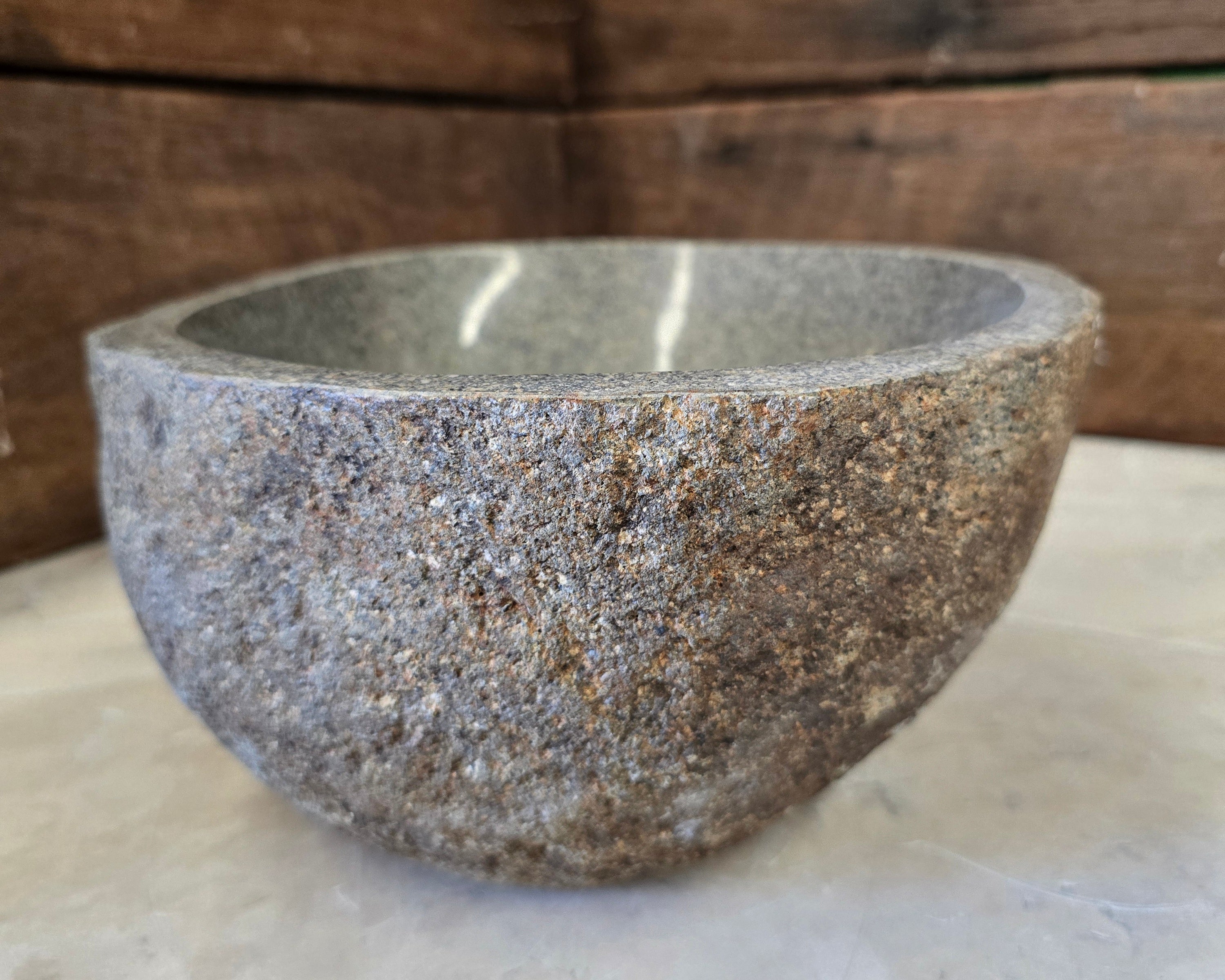 Handmade Natural Oval River Stone  Bathroom Basin  RS 2409075