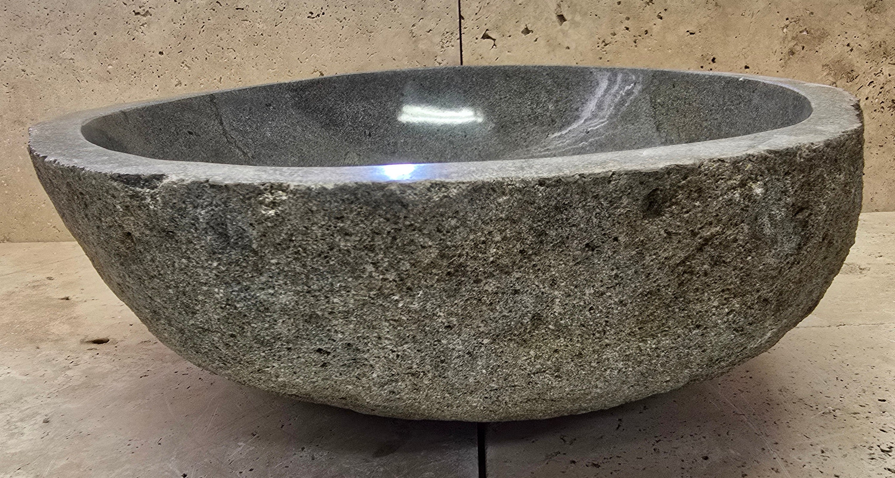 Handmade Natural Oval River Stone  Bathroom Basin  RL 240940