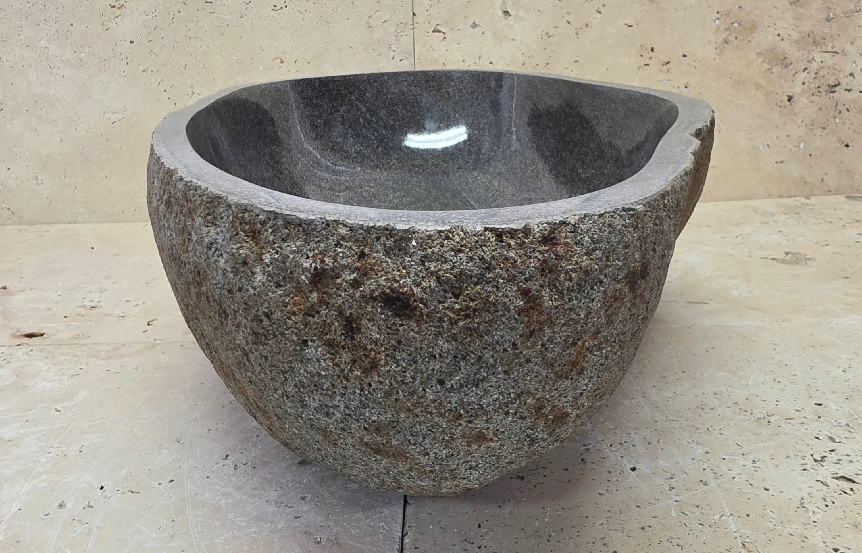 Handmade Natural Oval River Stone  Bathroom Basin  RM 25072071