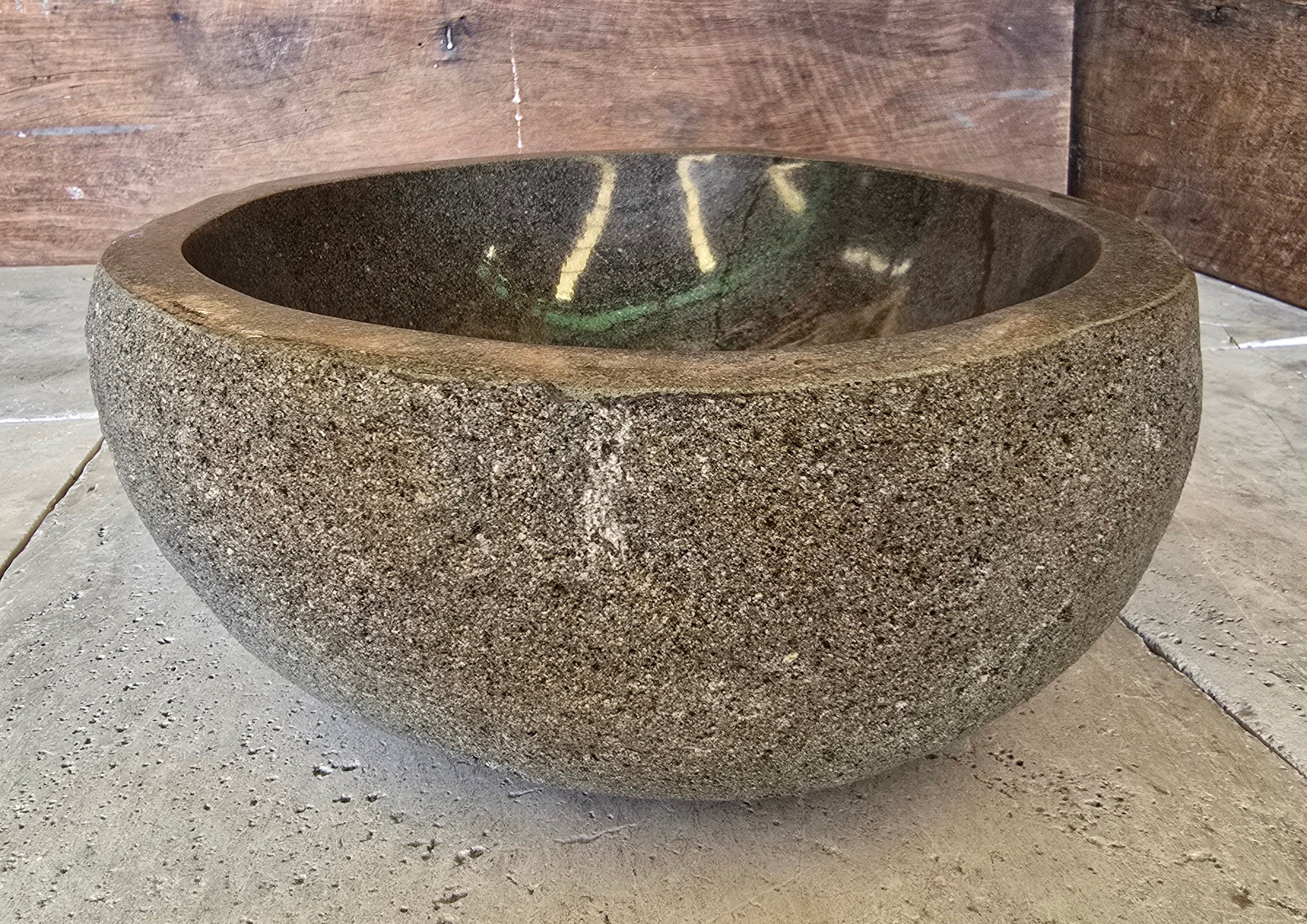 Handmade Natural Oval River Stone  Bathroom Basin  RS 2409014