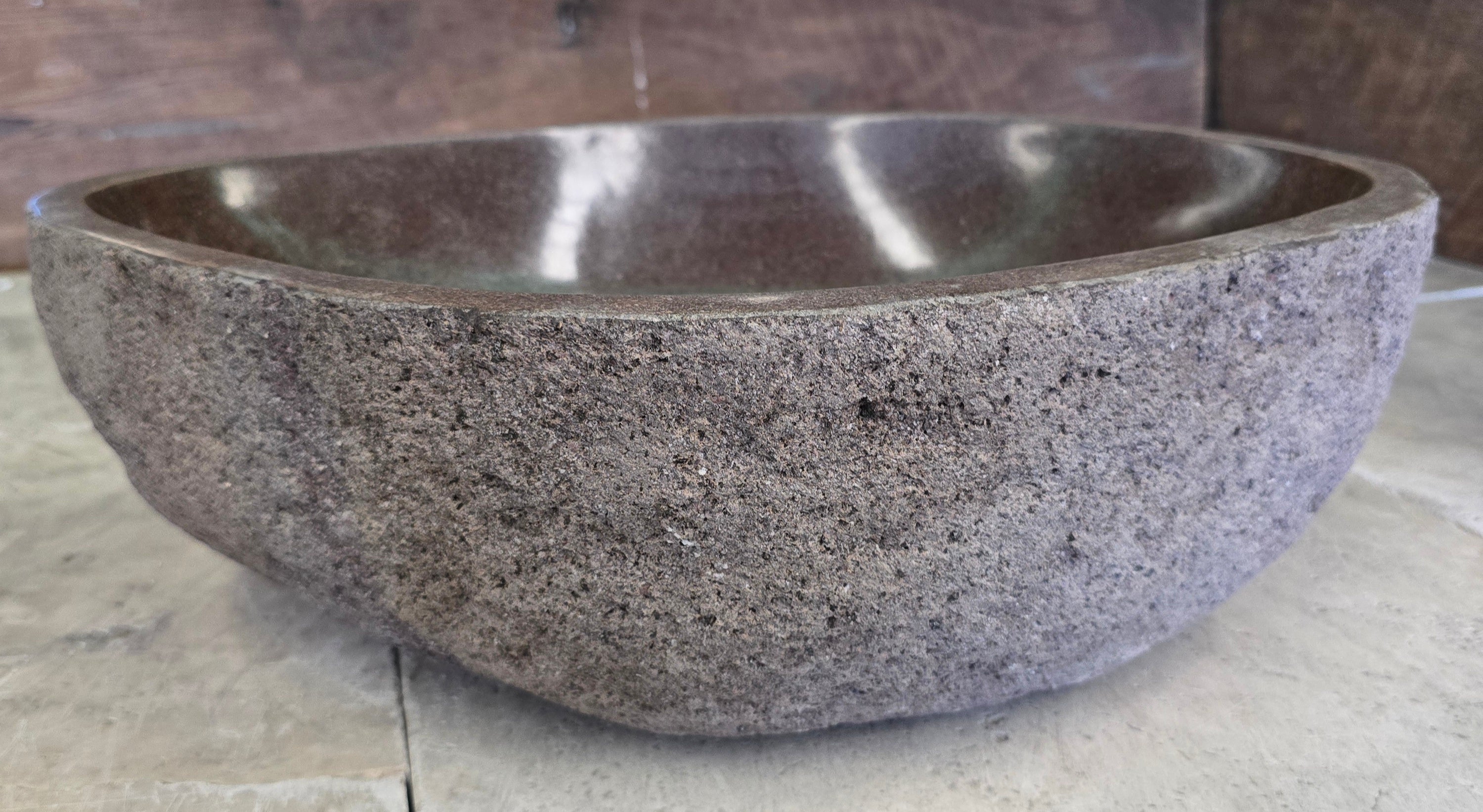 Handmade Natural Oval River Stone  Bathroom Basin  RM 2409124