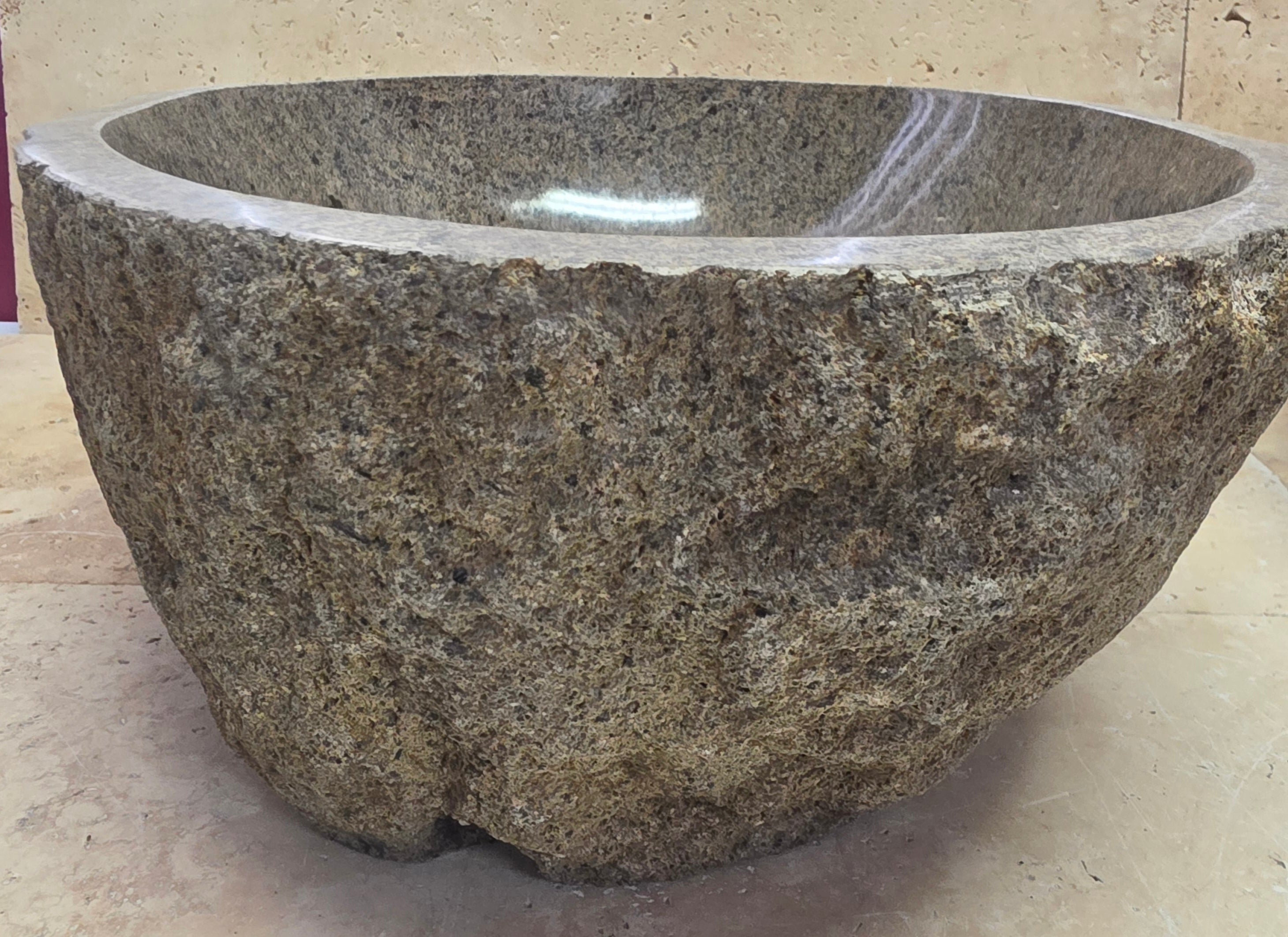 Handmade Natural Oval River Stone  Bathroom Basin TWIN SETS A & B RM 25072036
