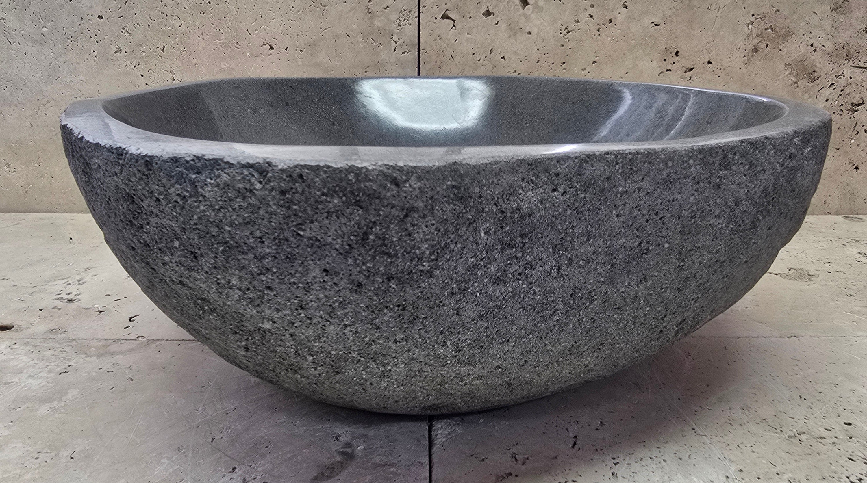 Handmade Natural Oval River Stone  Bathroom Basin  RS 2409049