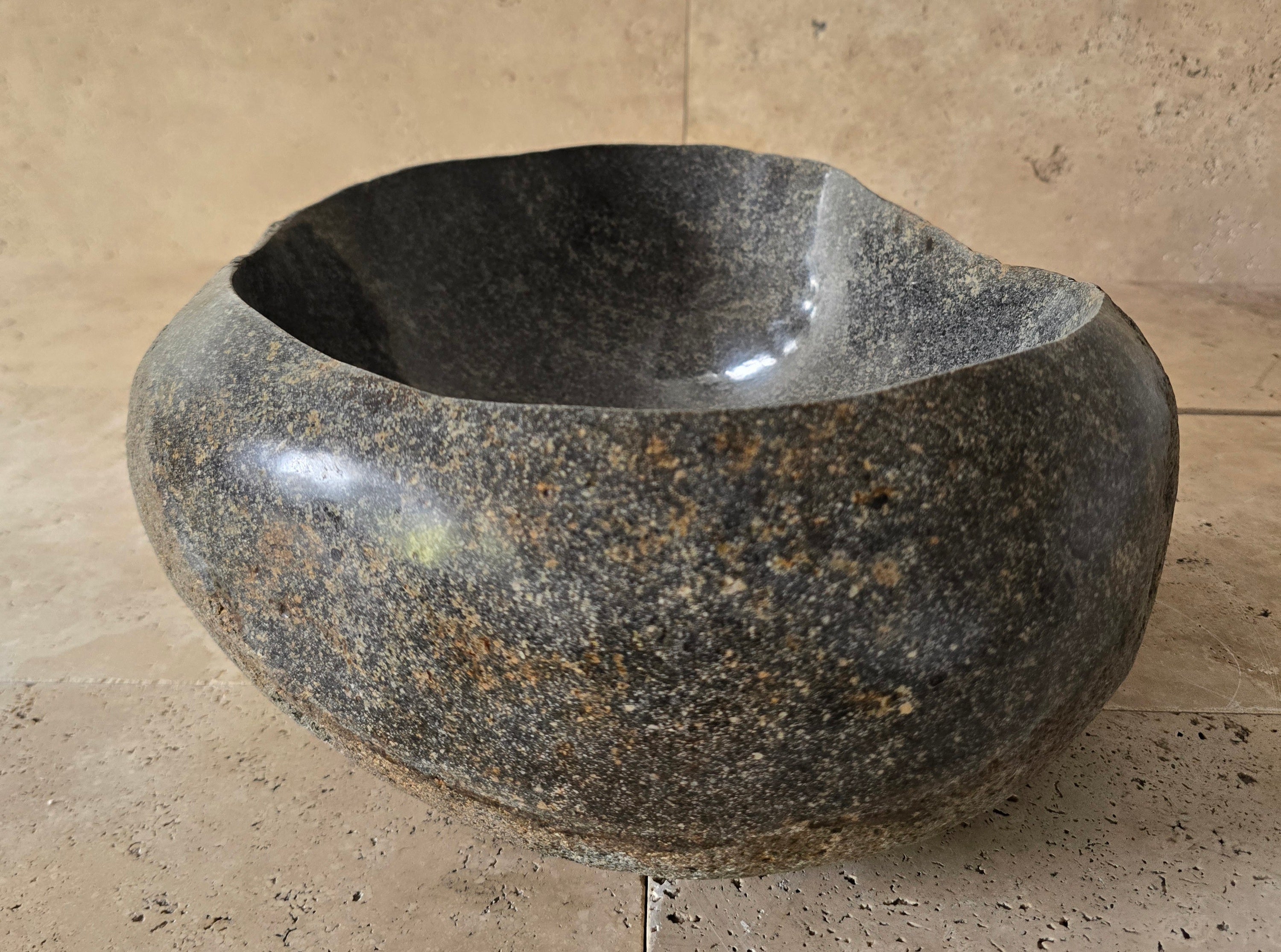 Handmade Natural Oval River Stone  Bathroom Basin  PHM 240909