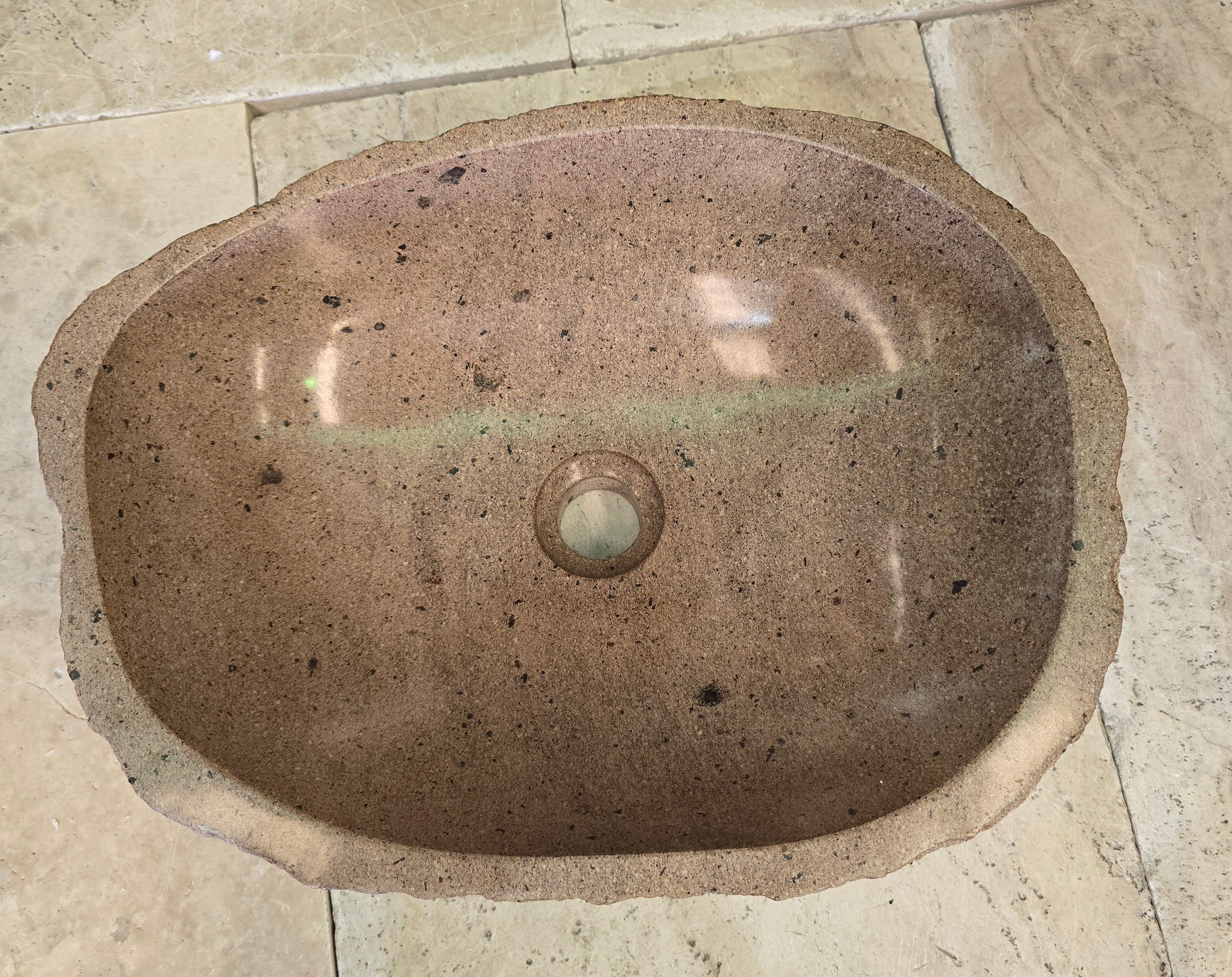 Handmade Natural Oval River Stone  Bathroom Basin  RM 2409087