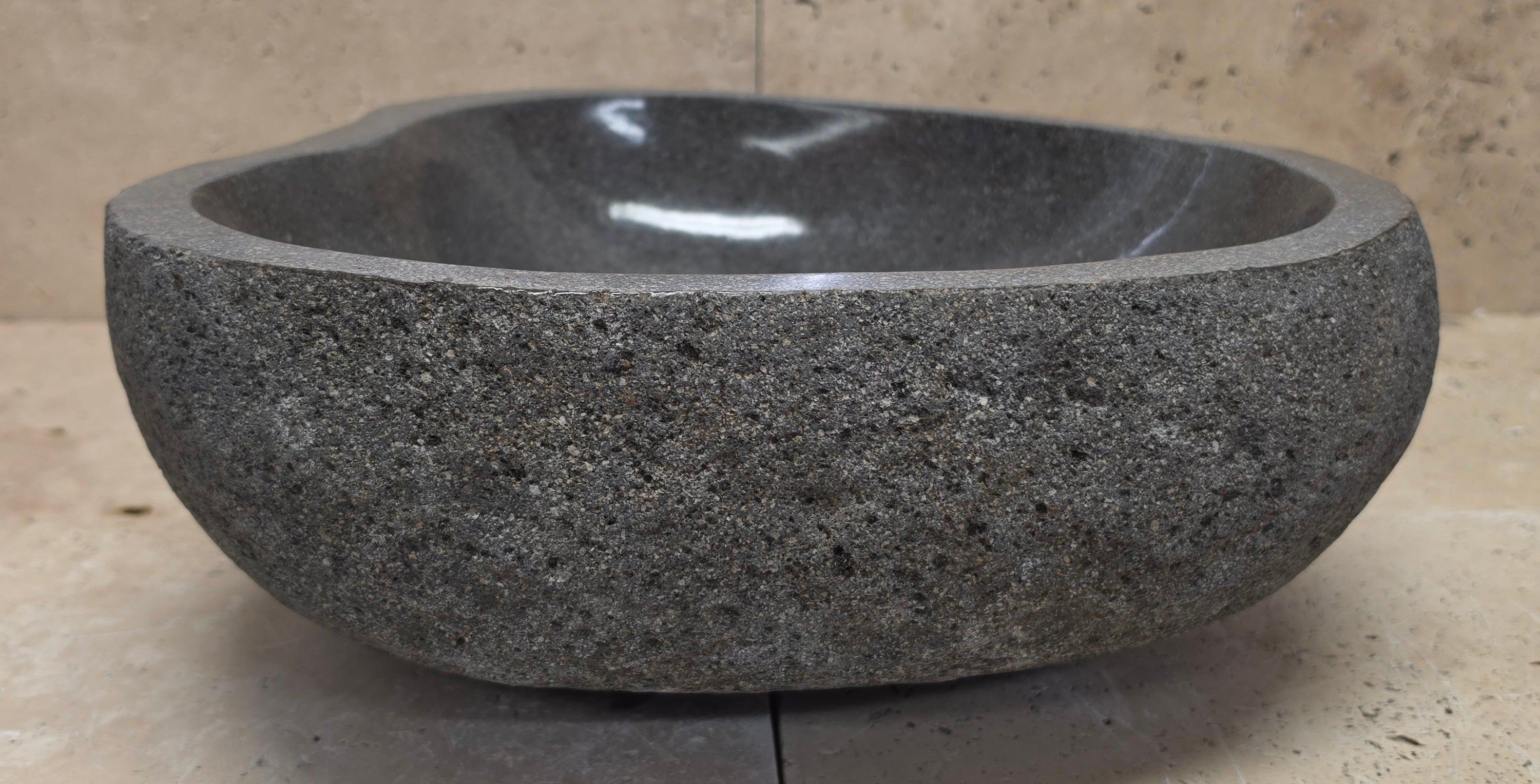 Handmade Natural Oval River Stone  Bathroom Basin  RS 24091123