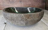 Handmade Natural Oval River Stone  Bathroom Basin  RM 2409105