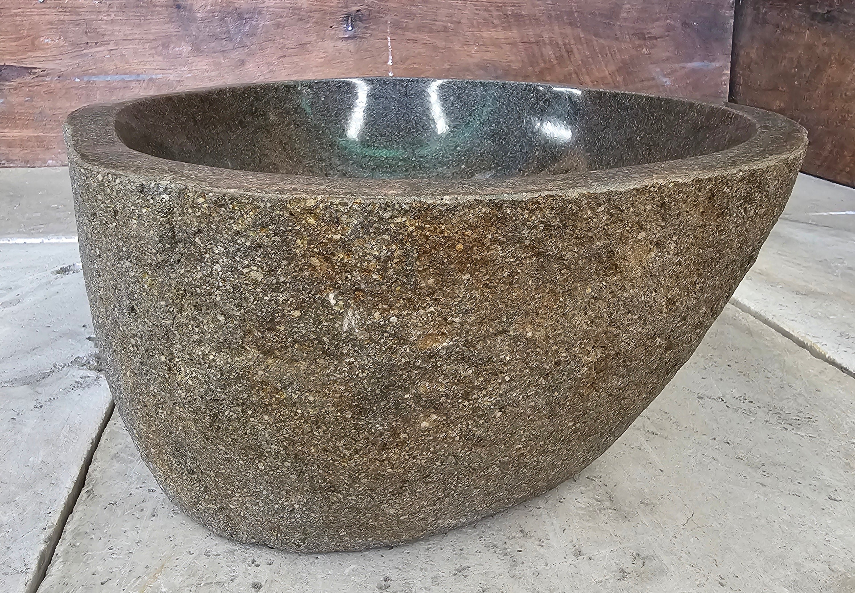 Handmade Natural Oval River Stone  Bathroom Basin  RM 2409011